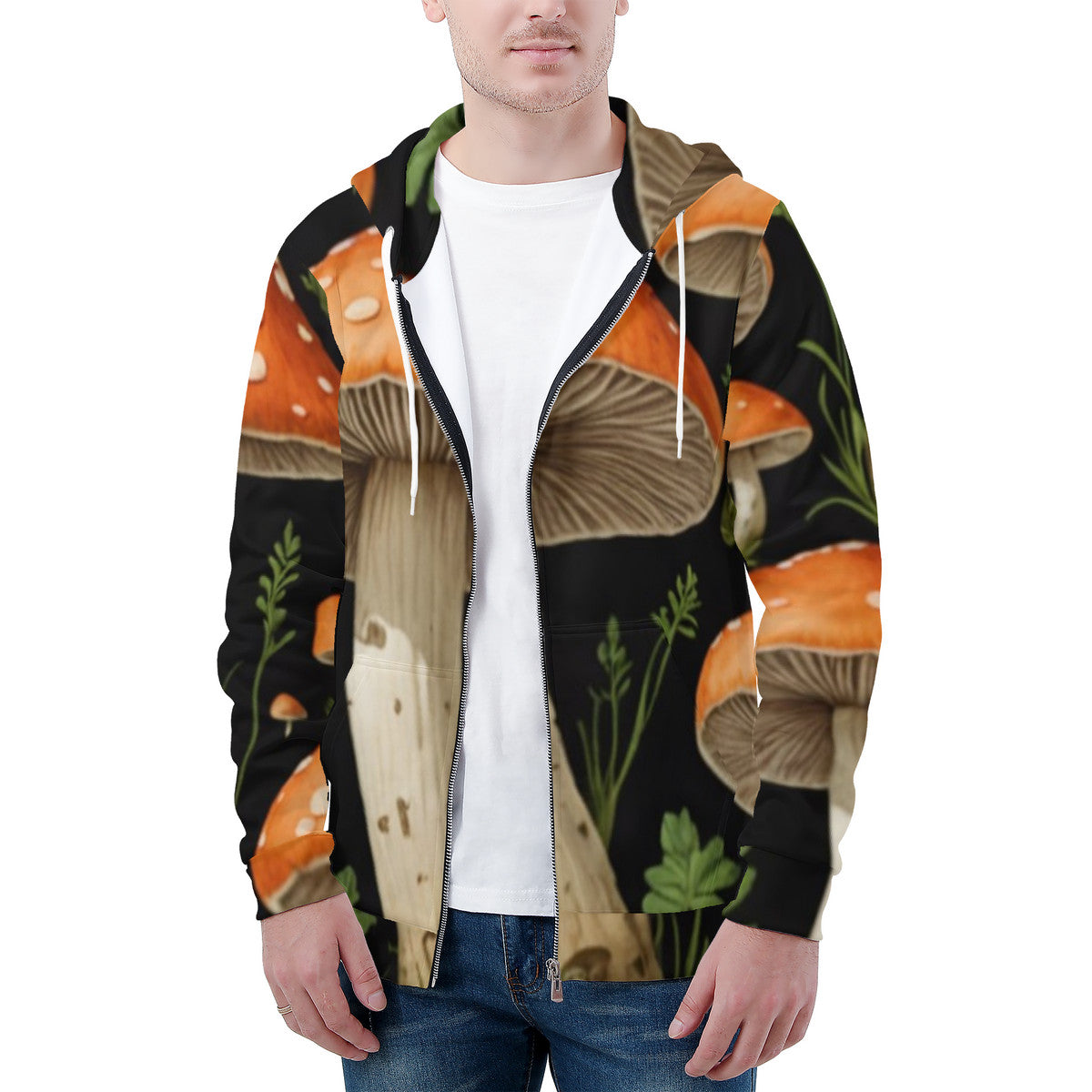 🌟🍄 Men's All Over Print Zip Hoodie🌟🍄