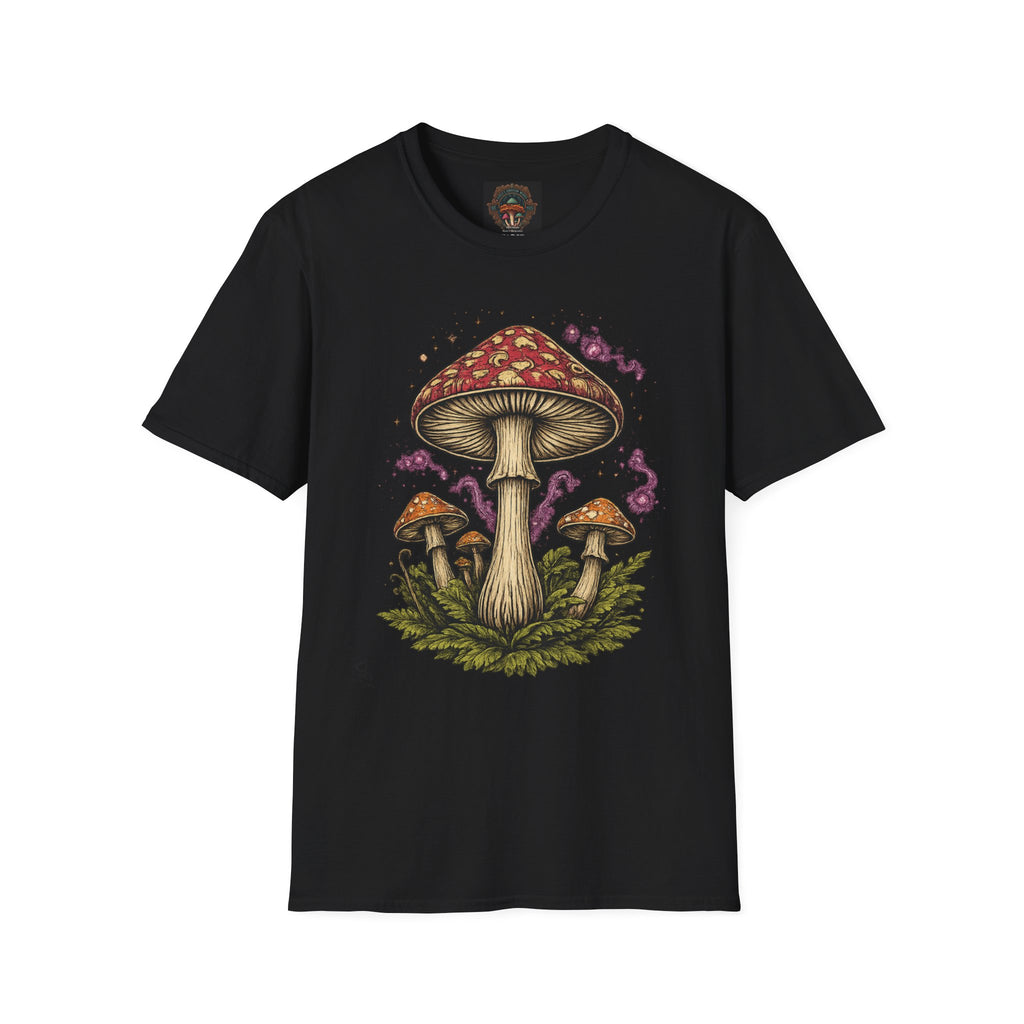 Mushroom Illustration T-Shirt – Vintage Red Toadstool Graphic