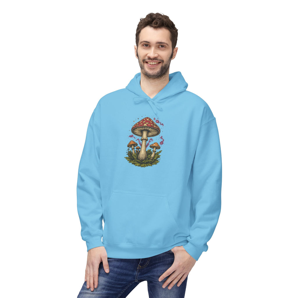 Mushroom Art Hoodie — Botanical Foraging Graphic Pullover