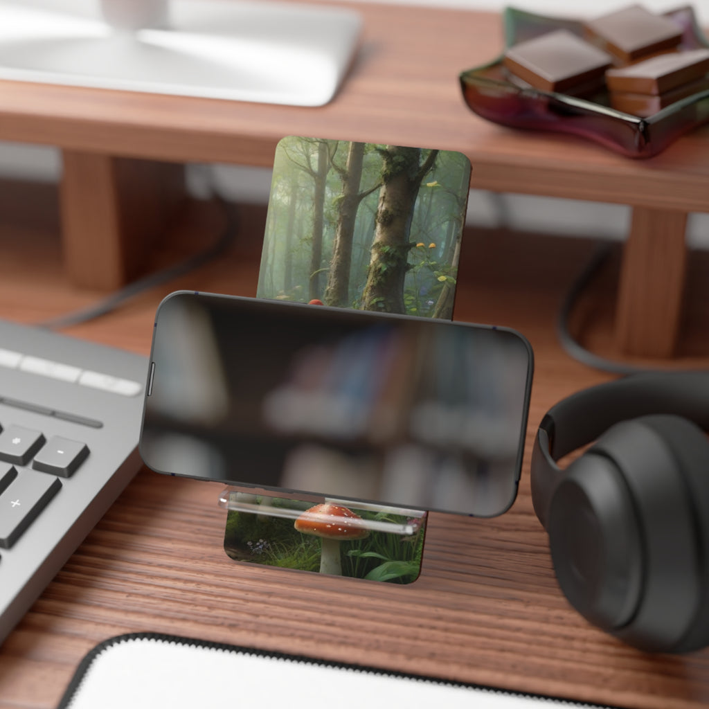 Phone Stand: Woodland Mushroom Phone Stand — Fantasy Forest Mobile Display