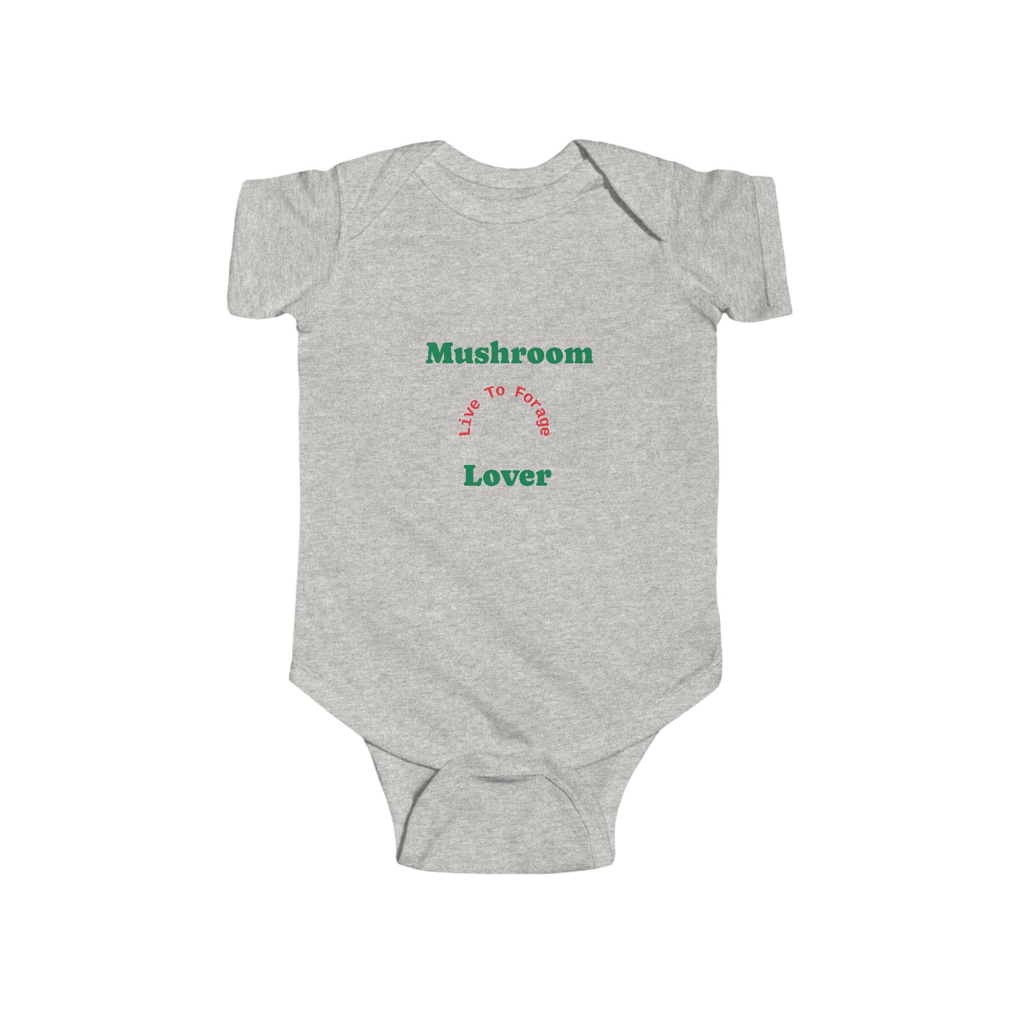 🍄👶 “Mushroom Lover – I Live to Forage” Baby Bodysuit