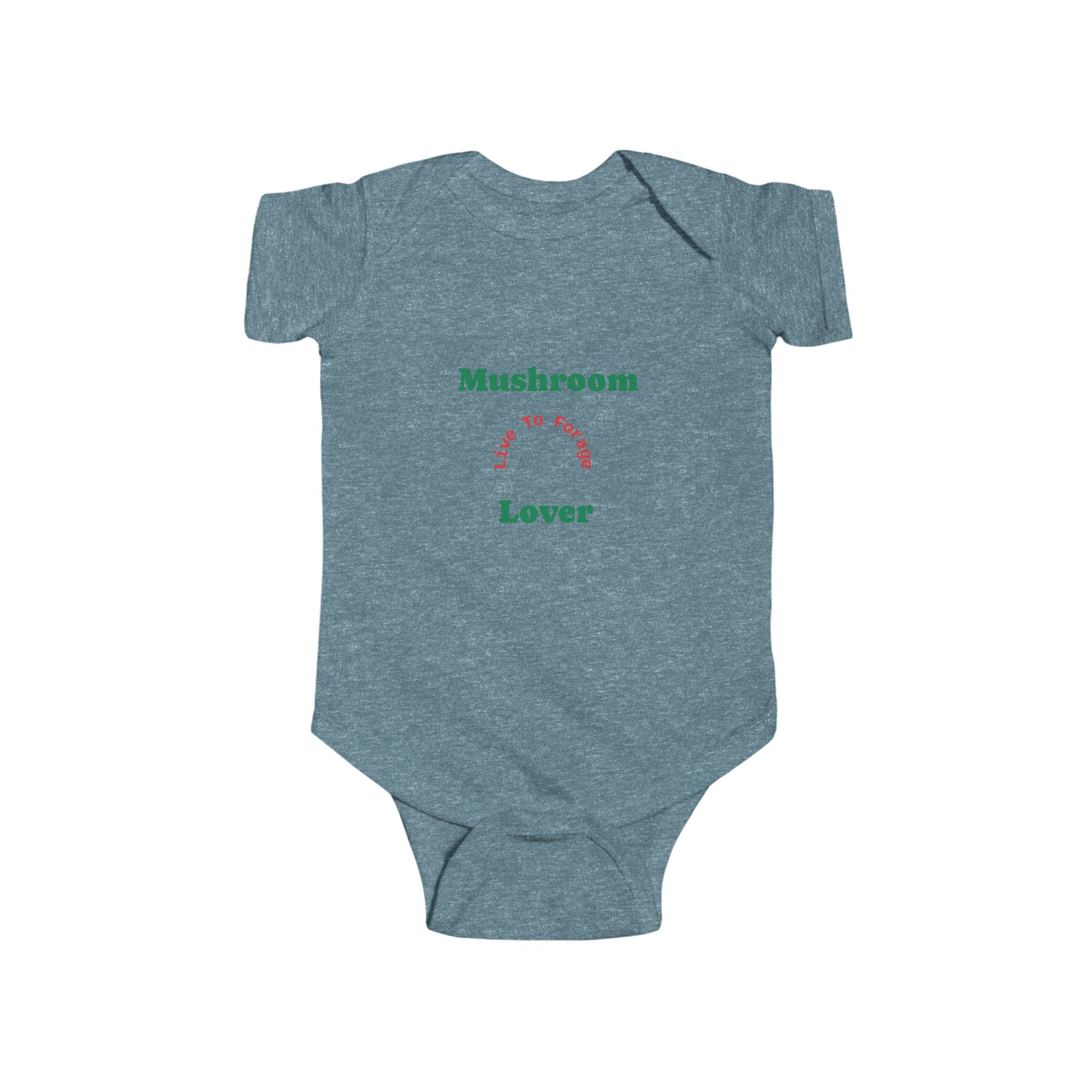 🍄👶 “Mushroom Lover – I Live to Forage” Baby Bodysuit