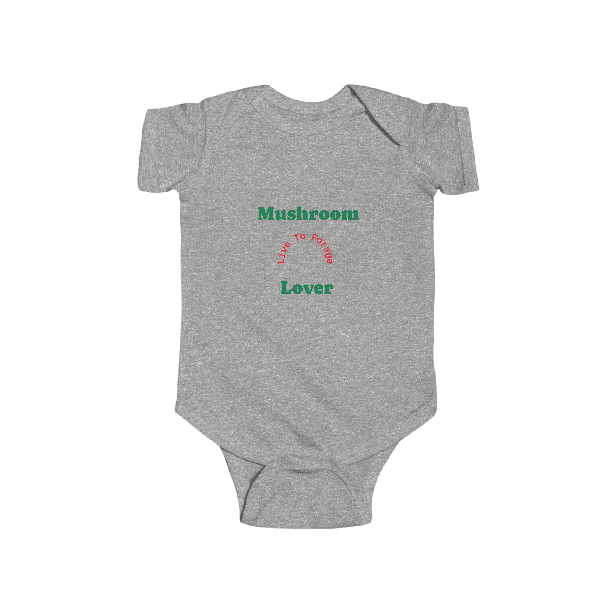 🍄👶 “Mushroom Lover – I Live to Forage” Baby Bodysuit
