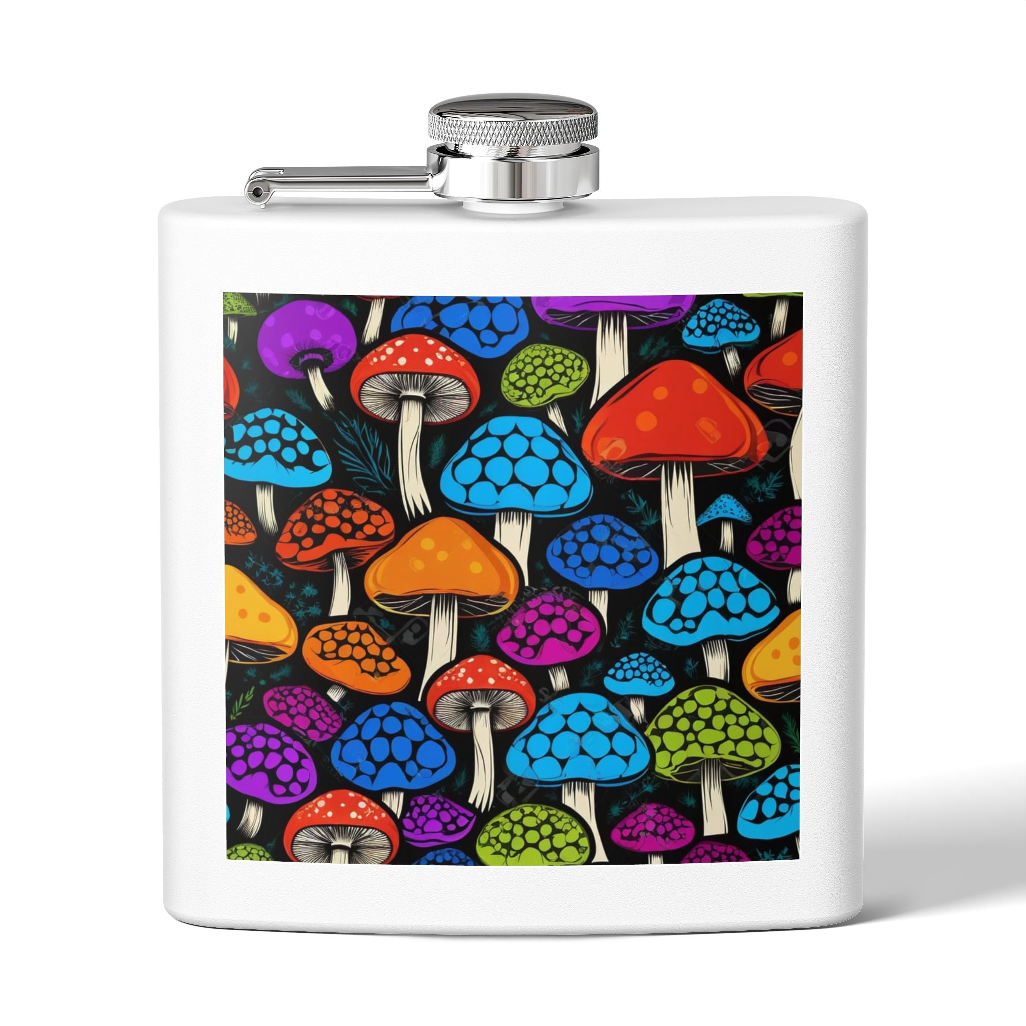 🌈 Psychedelic Pop Shroom Flask – Sip Boldly, Live Colorfully 🍄