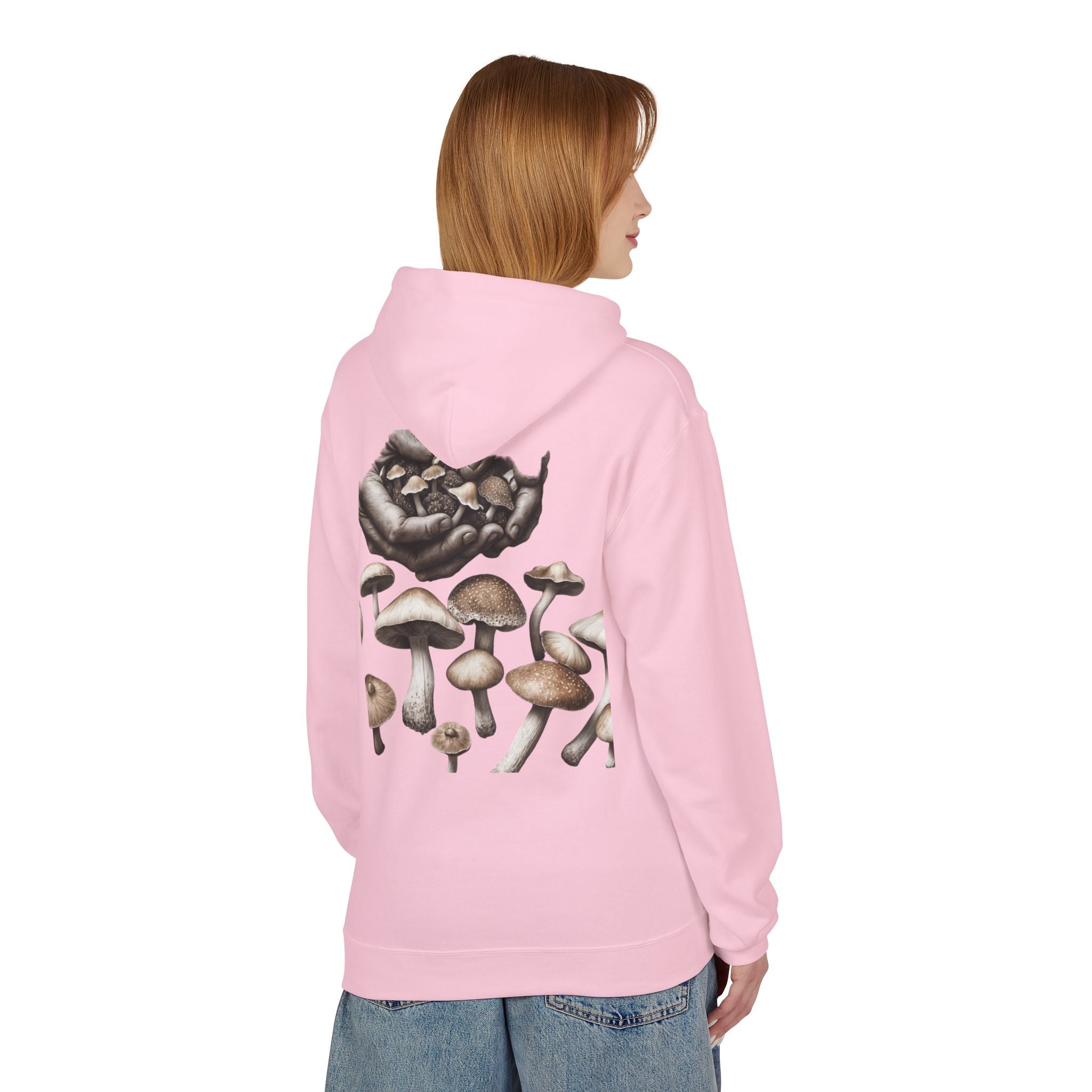 Mushroom Art Hoodie — Botanical Foraging Graphic Pullover