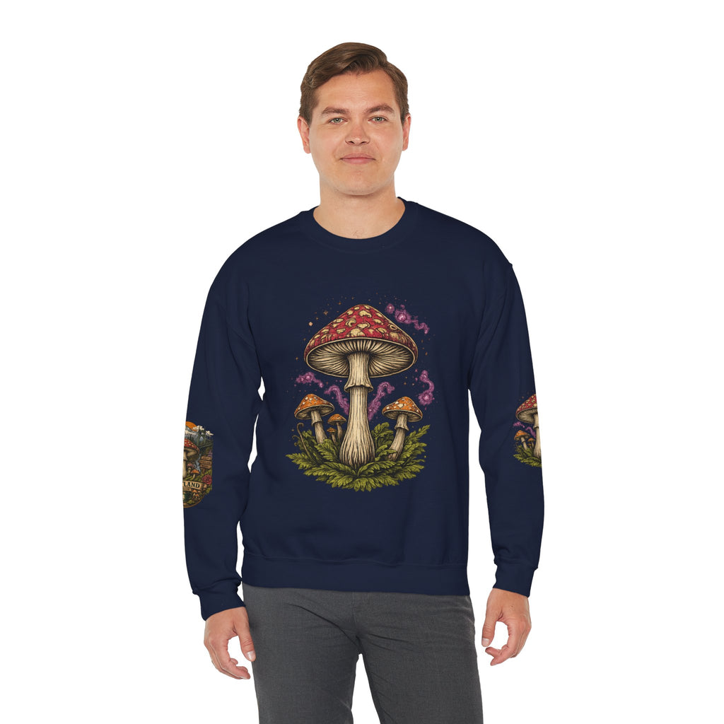 Mushroom Crewneck Sweatshirt — Portland Vintage Psychedelic Fungi Graphic