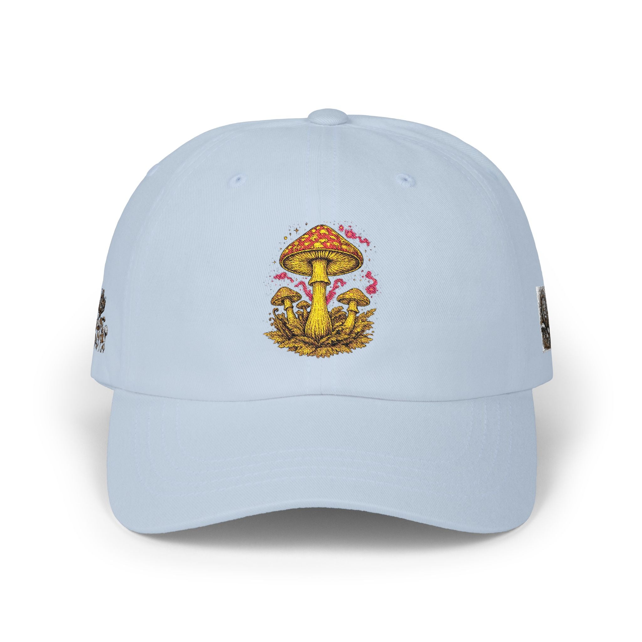 Mushroom Cluster Dad Cap — Psychedelic Nature Embroidered Baseball Hat