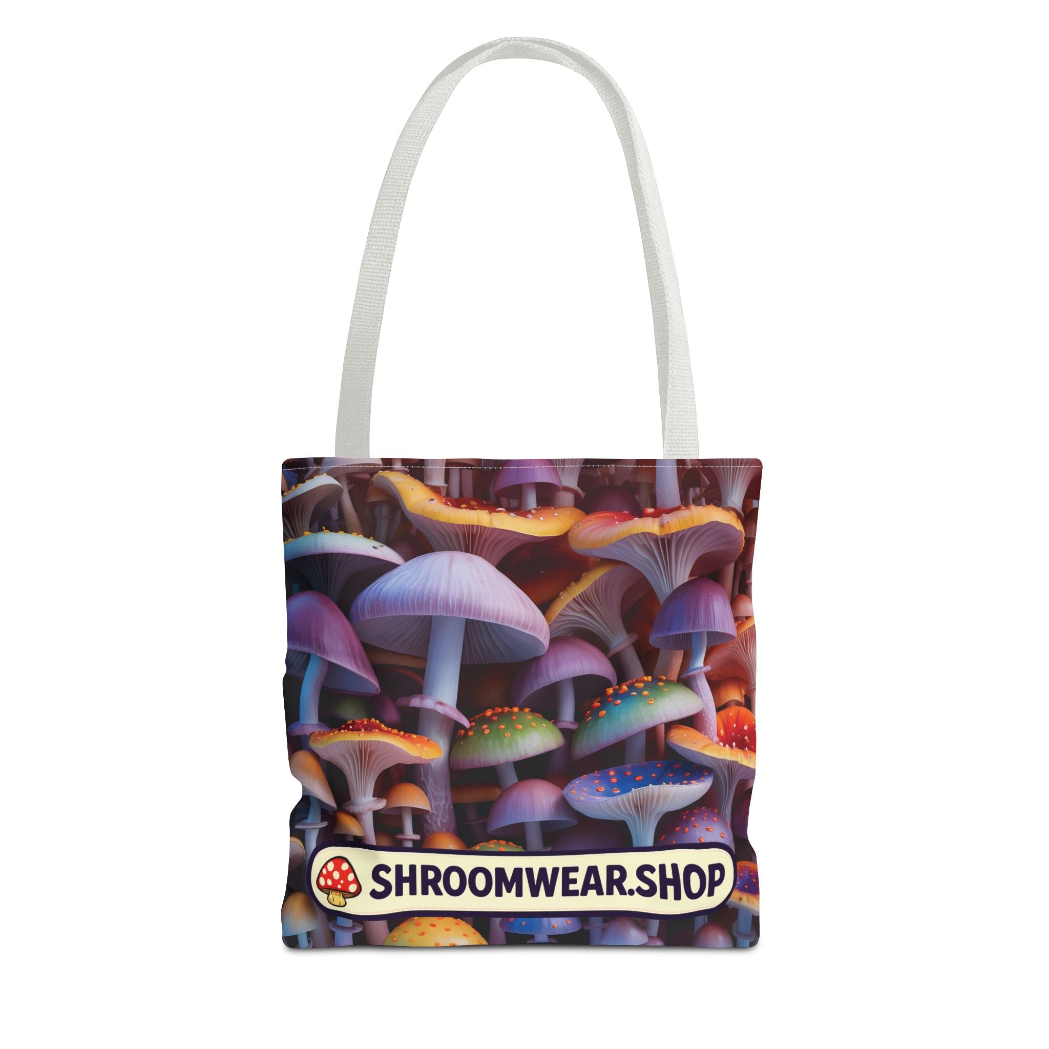 Tote Bag: Psychedelic Mushroom Tote Bag — Colorful Shroom Print Tote