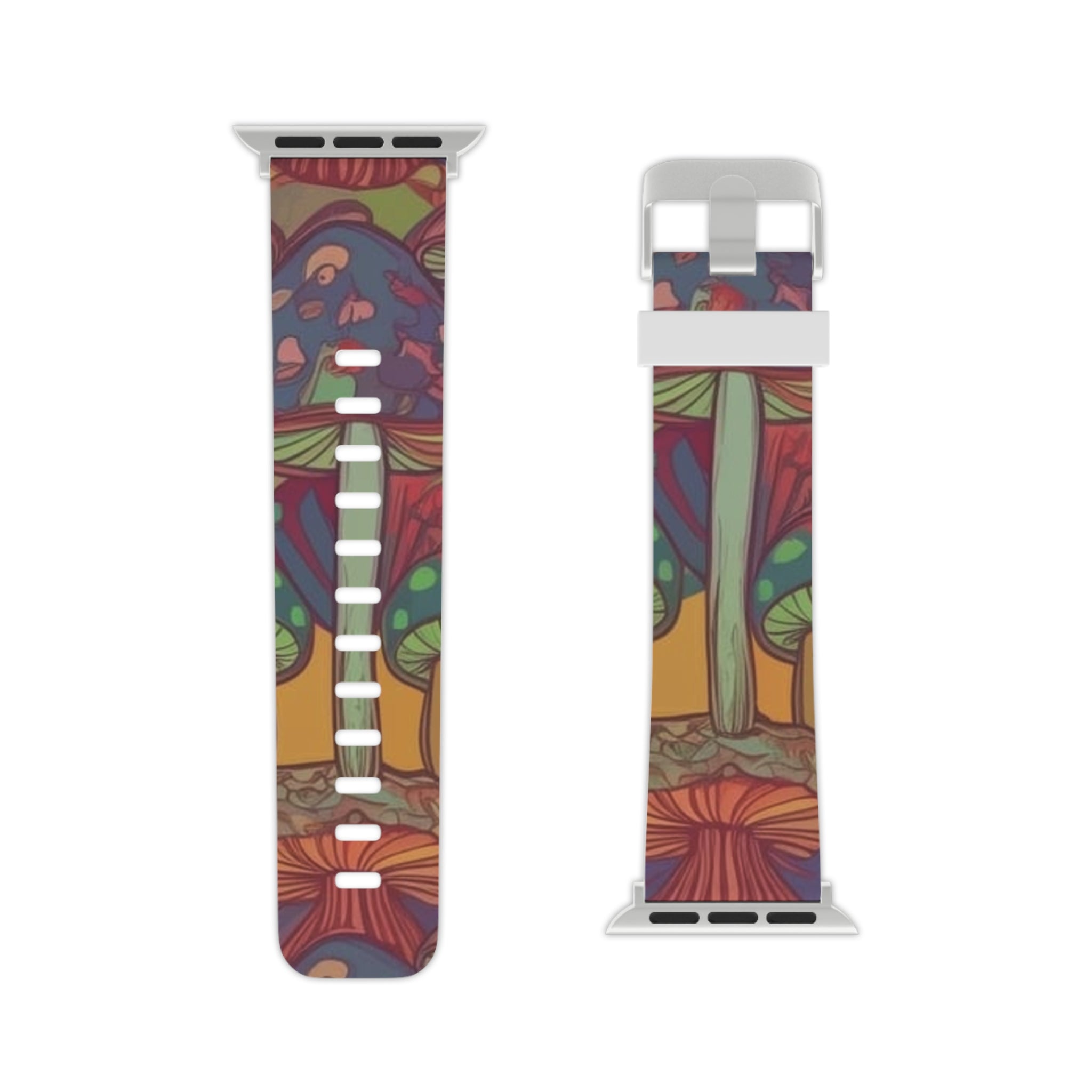 Mushroom Forest Apple Watch Band — Colorful Psychedelic Nature Strap