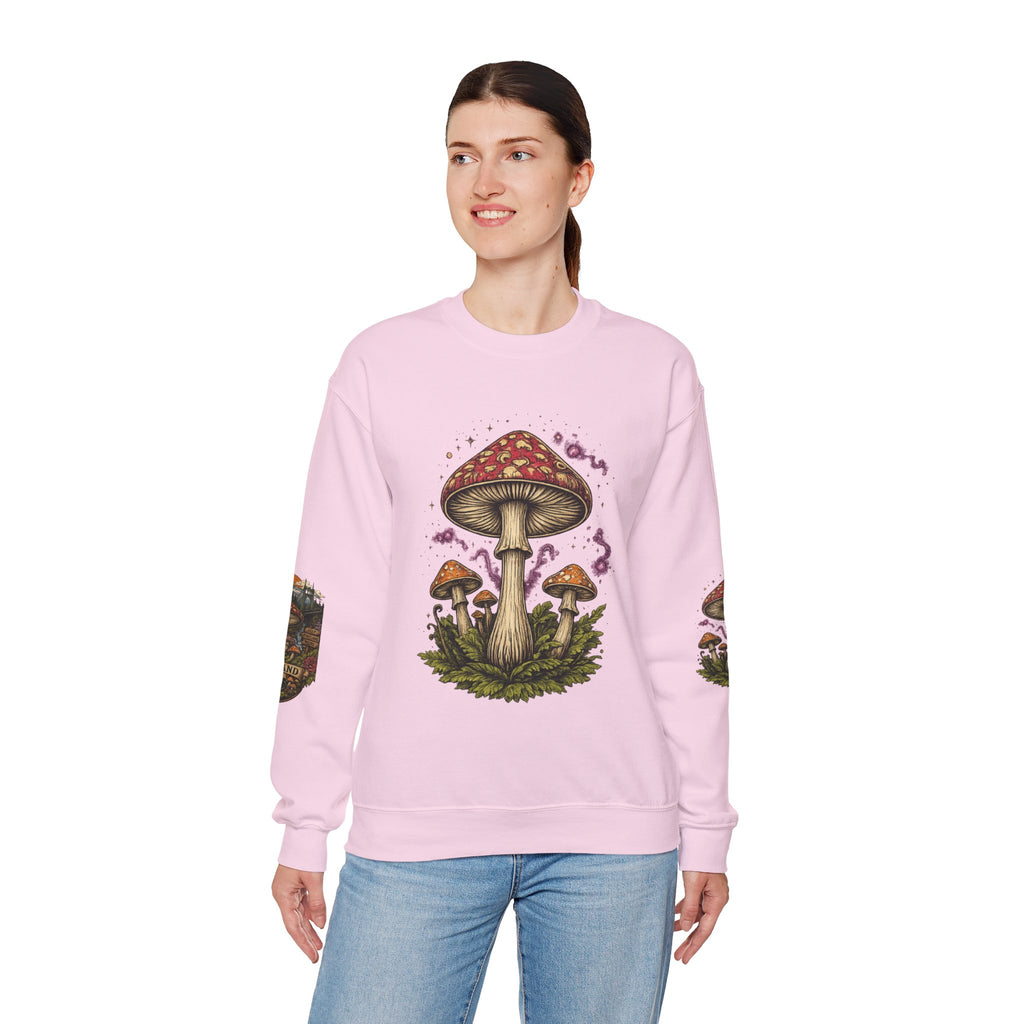 Mushroom Crewneck Sweatshirt — Portland Vintage Psychedelic Fungi Graphic