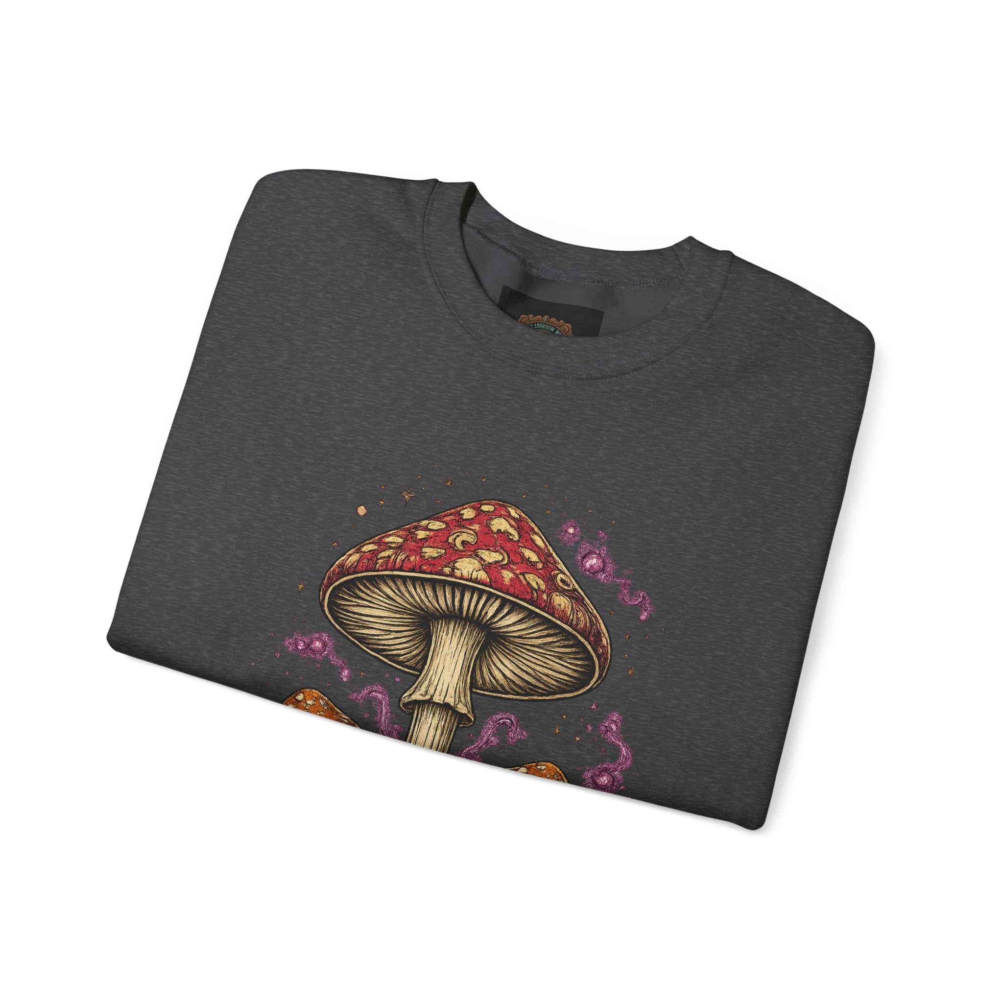 Mushroom Crewneck Sweatshirt — Portland Vintage Psychedelic Fungi Graphic