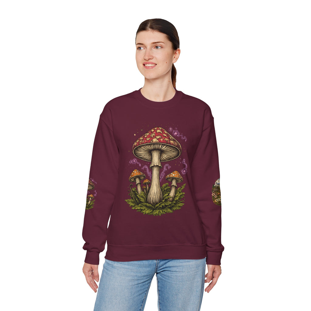 Mushroom Vancouver Crewneck Sweatshirt — Scenic Pacific Northwest Fungi Design