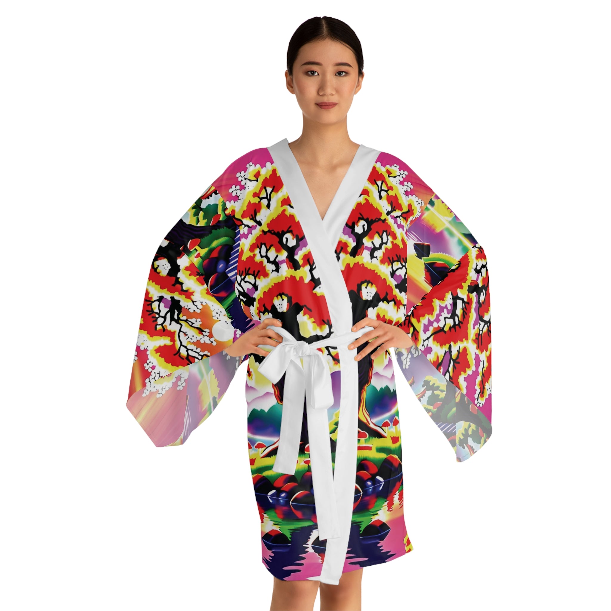 Kimono Robe: Sunset Sakura Kimono Robe