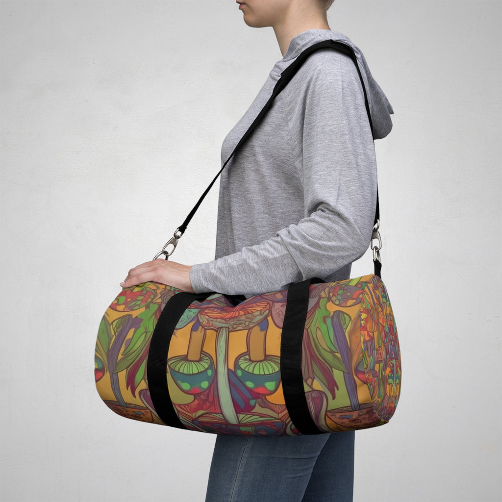 Psychedelic Mushroom Duffel Bag — Colorful Boho Travel Gym Bag