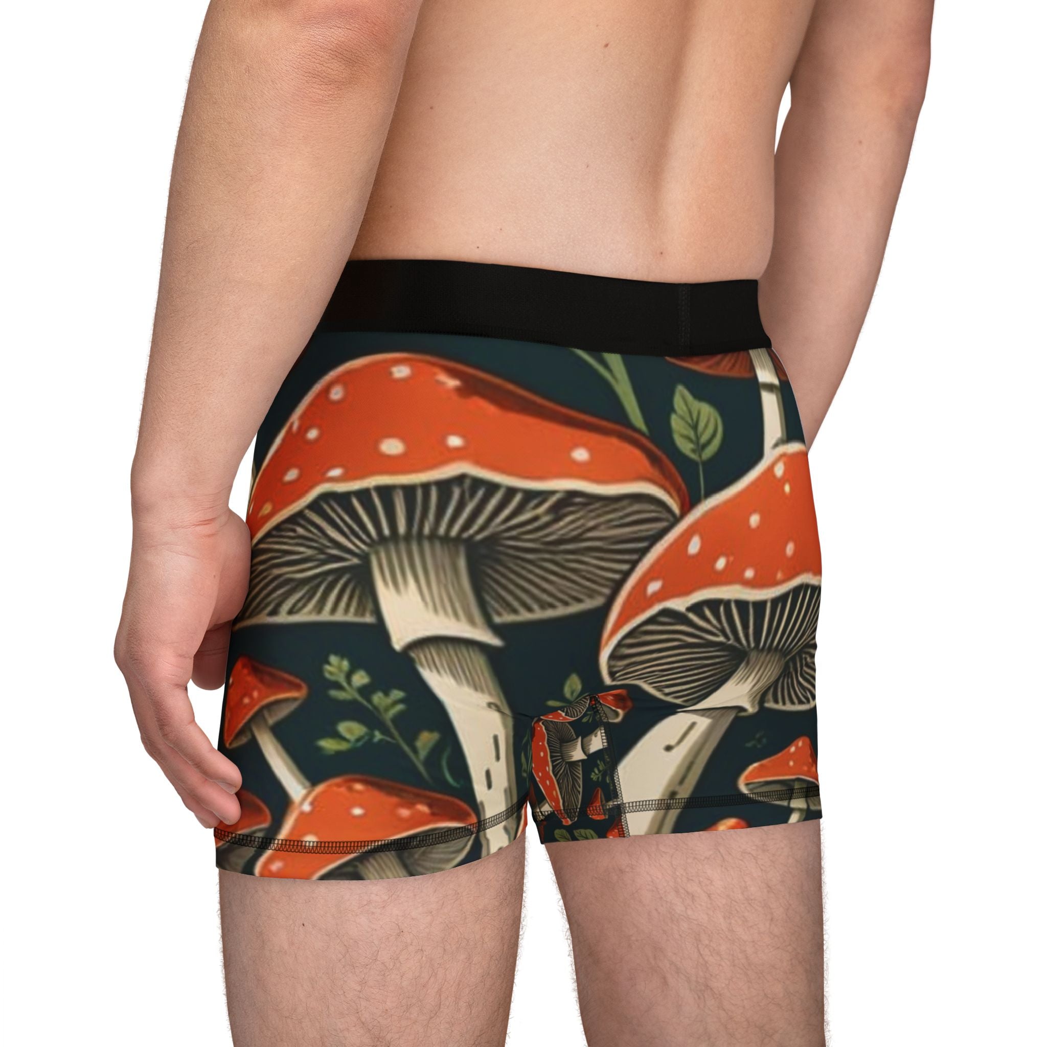Mushroom Forest Men's Boxer Briefs – Dark Moody Toadstool All-Over Print