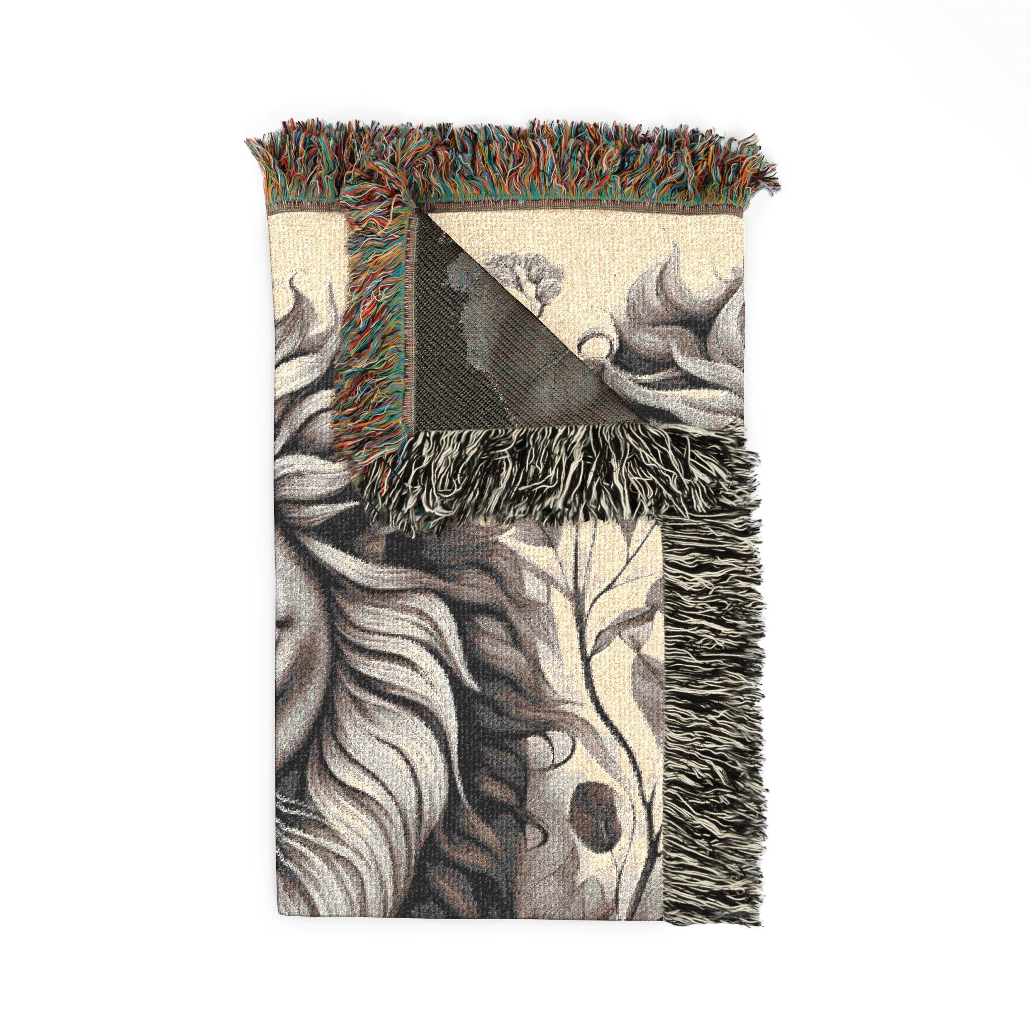 Blanket: Lion Tapestry Woven Blanket — Vintage Safari Lion Throw