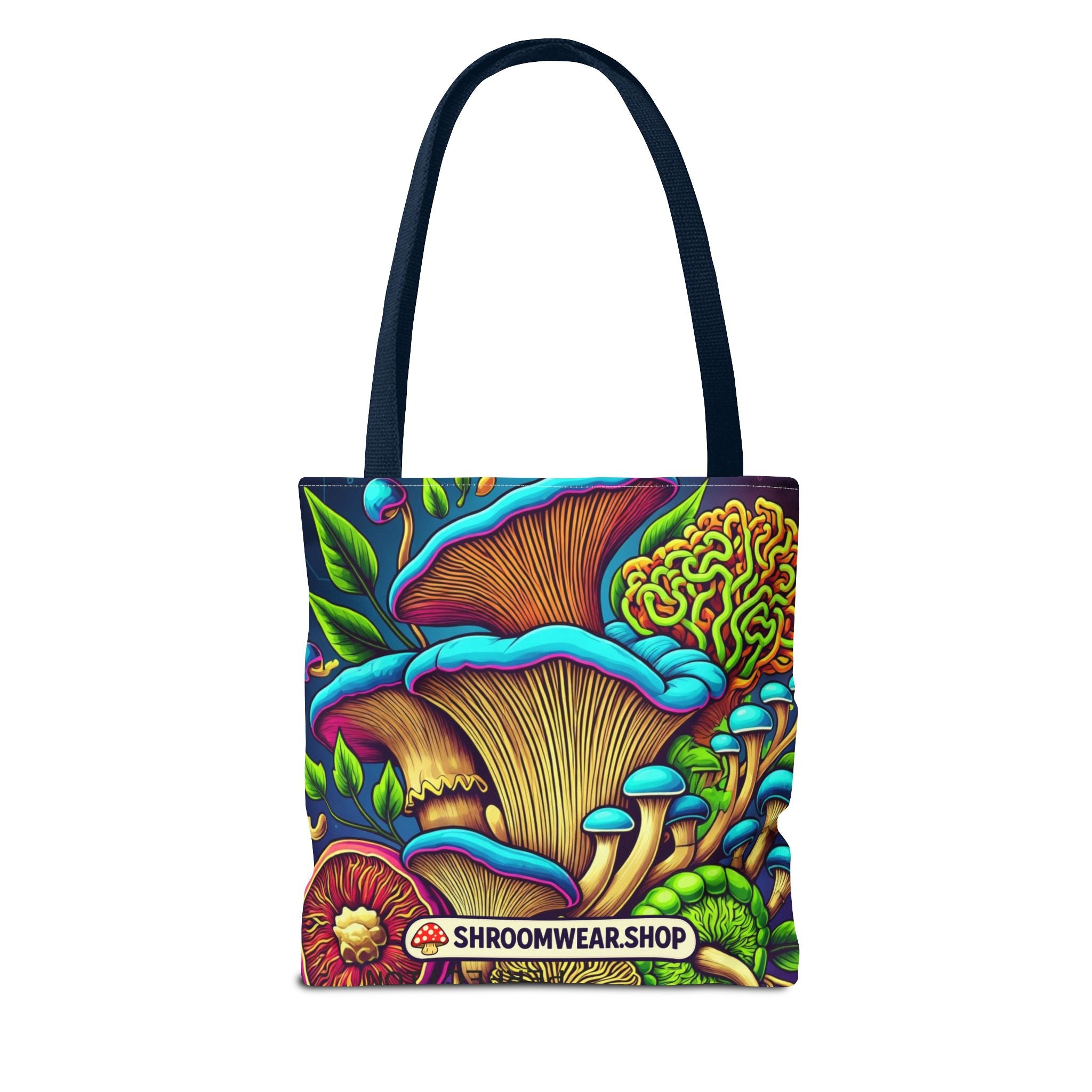 Bag: Mushroom Art Tote Bag – Psychedelic Fungi All-Over Print Eco Tote