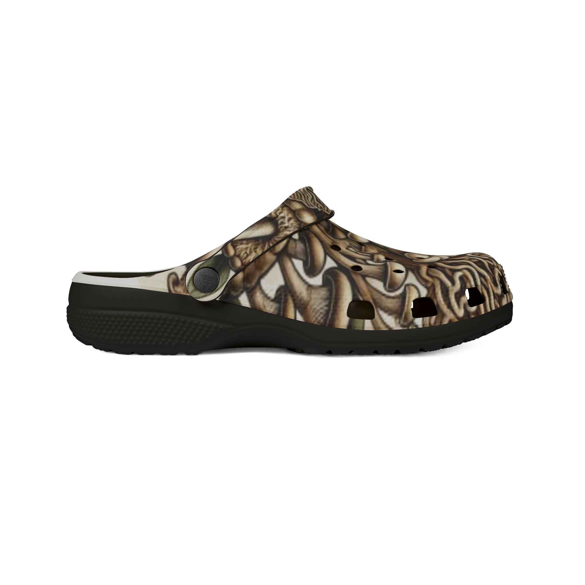 Mushroom Art EVA Clogs — Brown Psychedelic Fungi Clogs