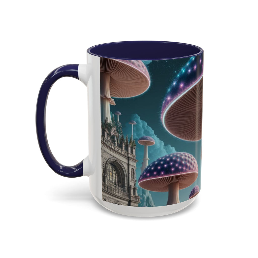 Mug: Mystical Mushroom Accent Coffee Mug — Fantasy Psychedelic Ceramic Cup (11/15oz)