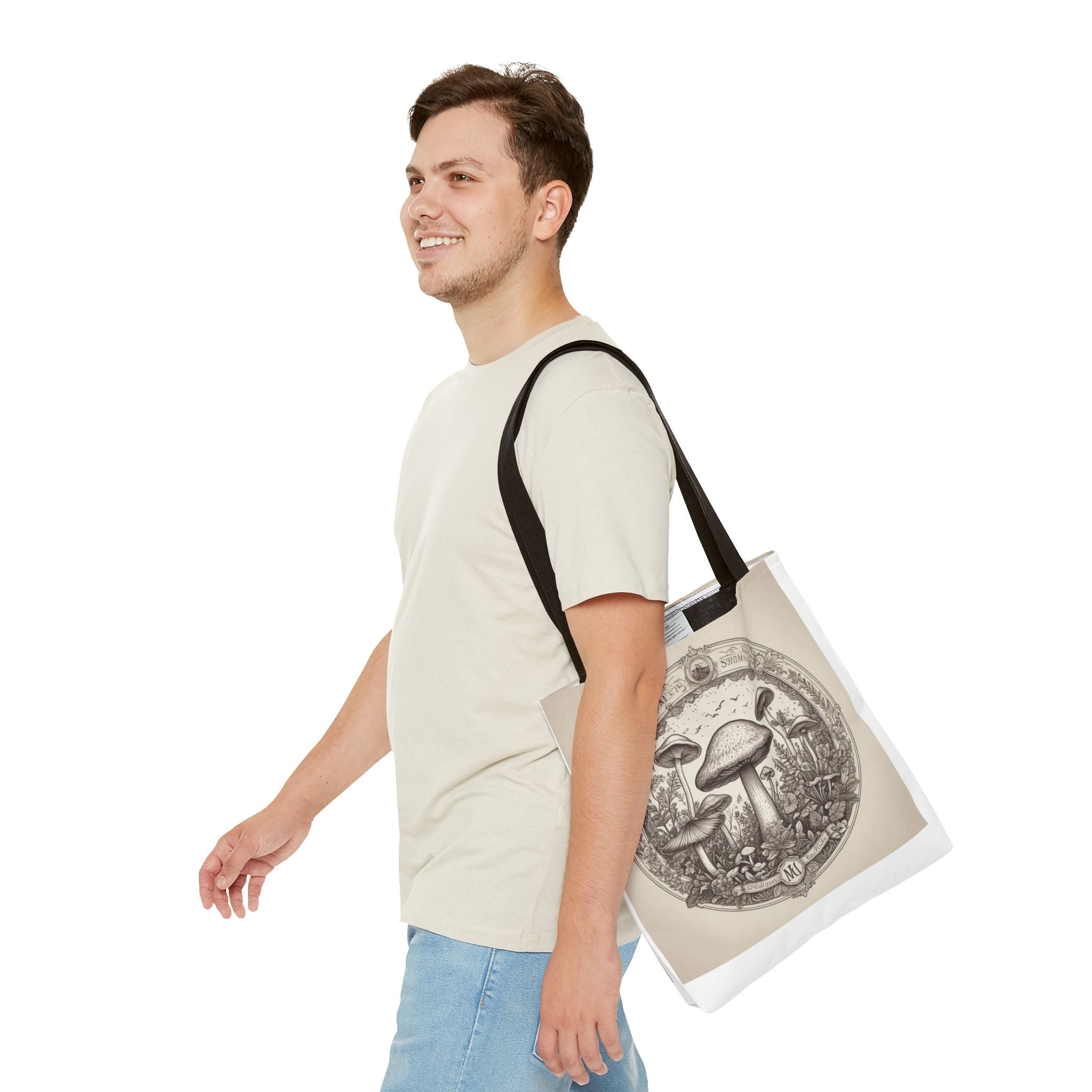 👜 Mystic Shroom Circle Tote Bag – Where Art Nouveau Meets Nature 🍄