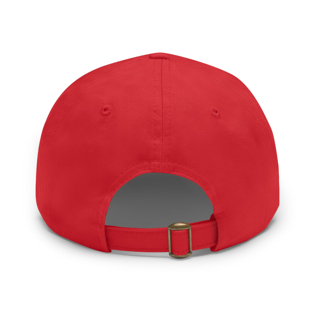 Mushroom Patch Dad Hat — Colorful Psychedelic Fungi Leather Patch Cap