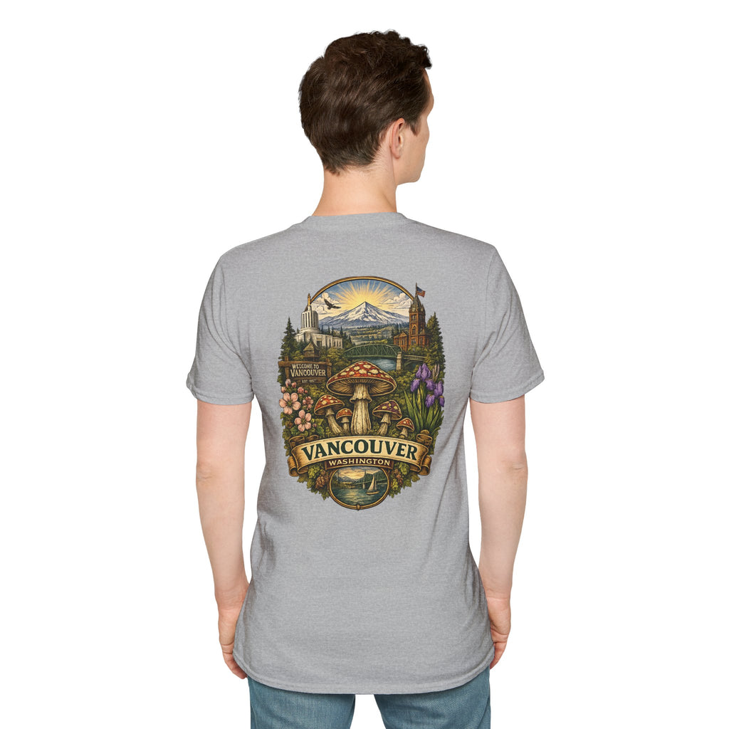 Mushroom Illustration T-Shirt – Vintage Red Toadstool Graphic