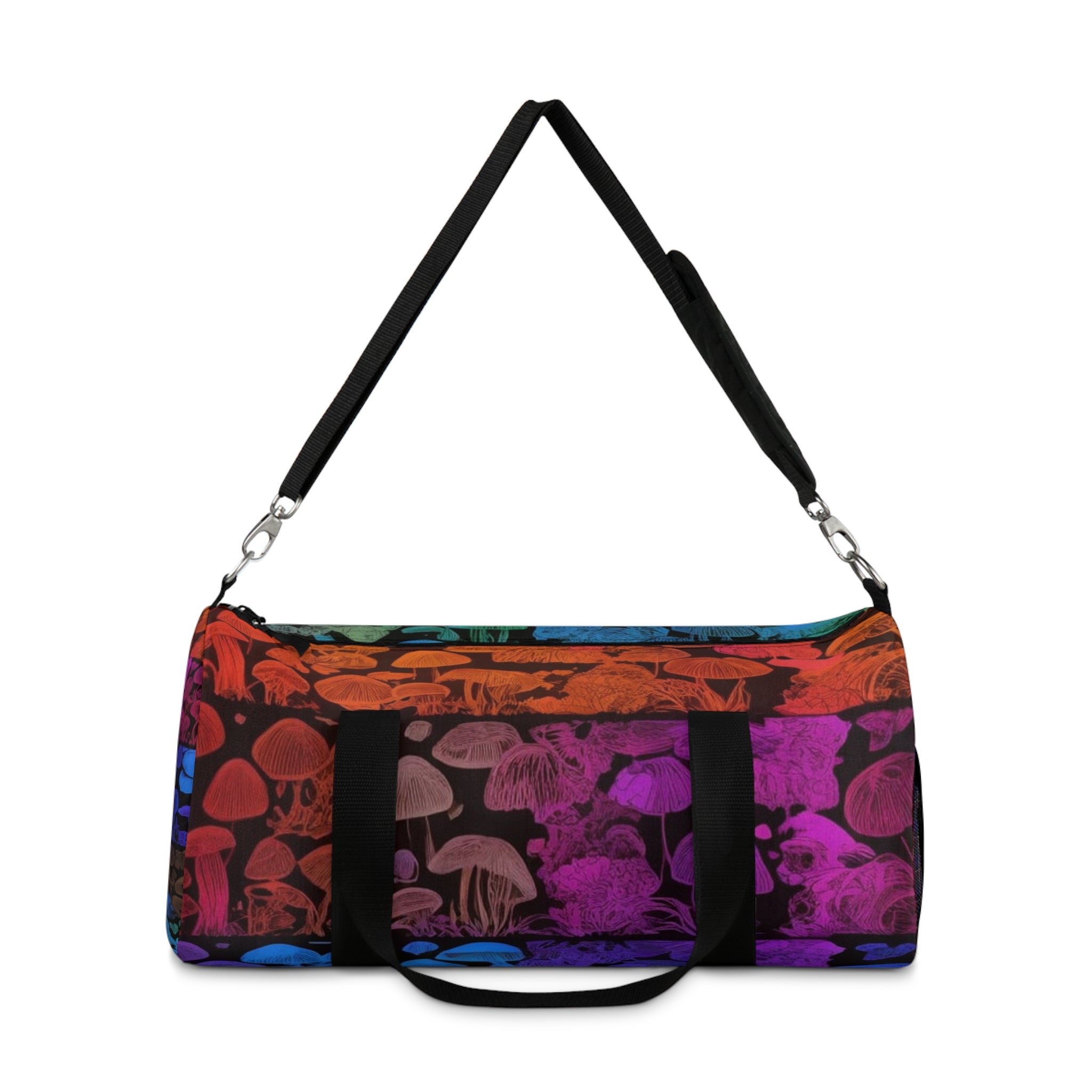 Mushroom Skull Gradient Duffel Bag — Colorful Psychedelic Travel Bag