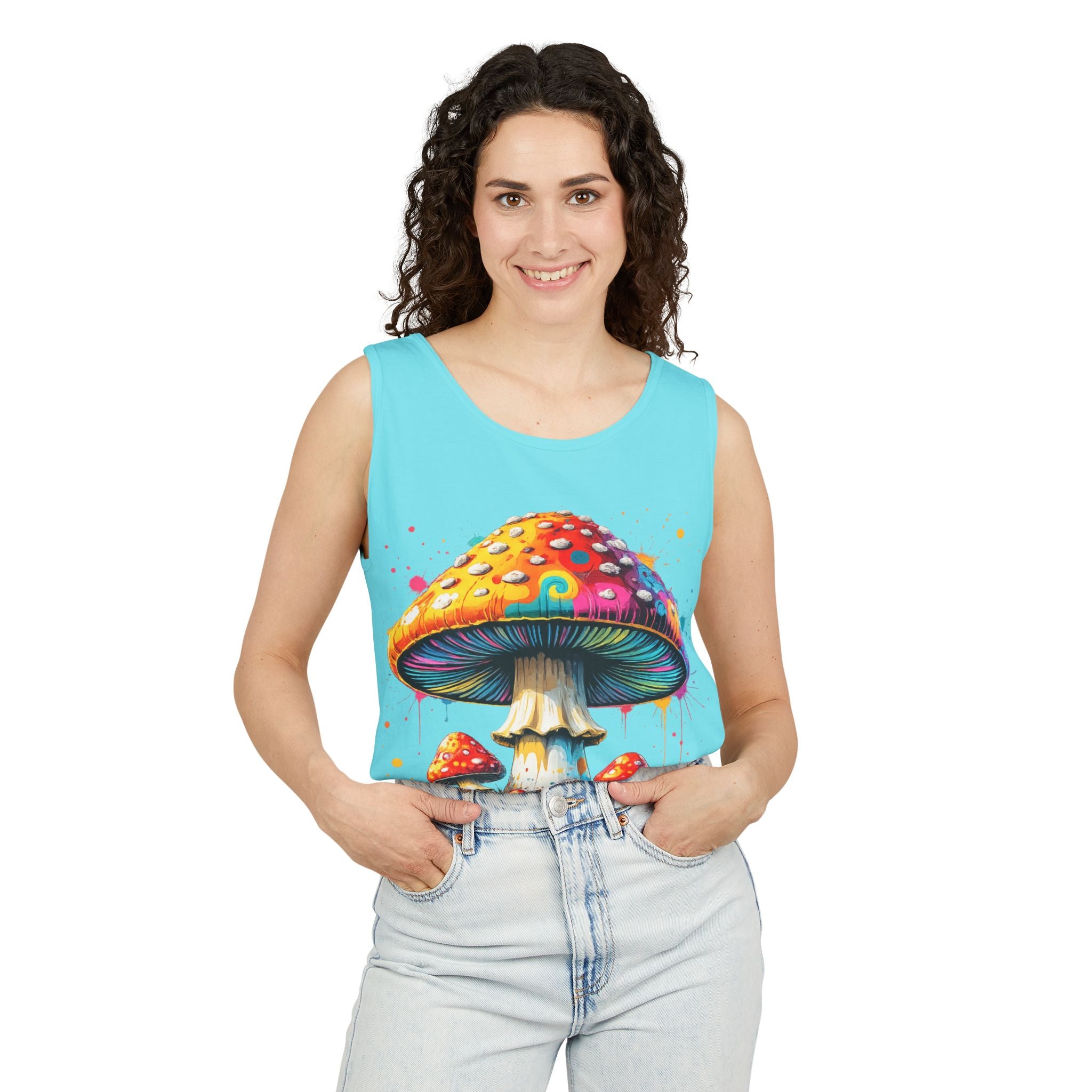 Mushroom Graphic Tank Top — Colorful Psychedelic Fungi Design