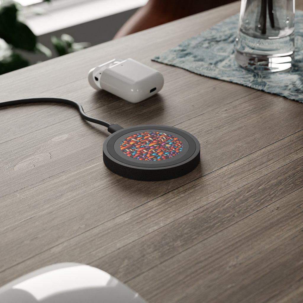 Mushroom Burst Wireless Charging Pad — Colorful Mushroom Pattern Qi Charger