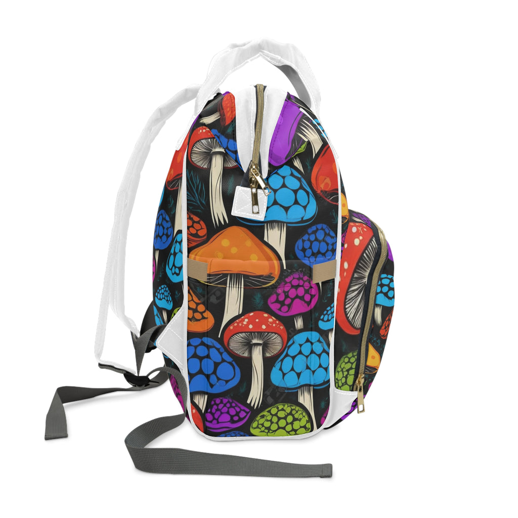🎒🍄 Mushroom Mania Diaper Backpack 🌈✨