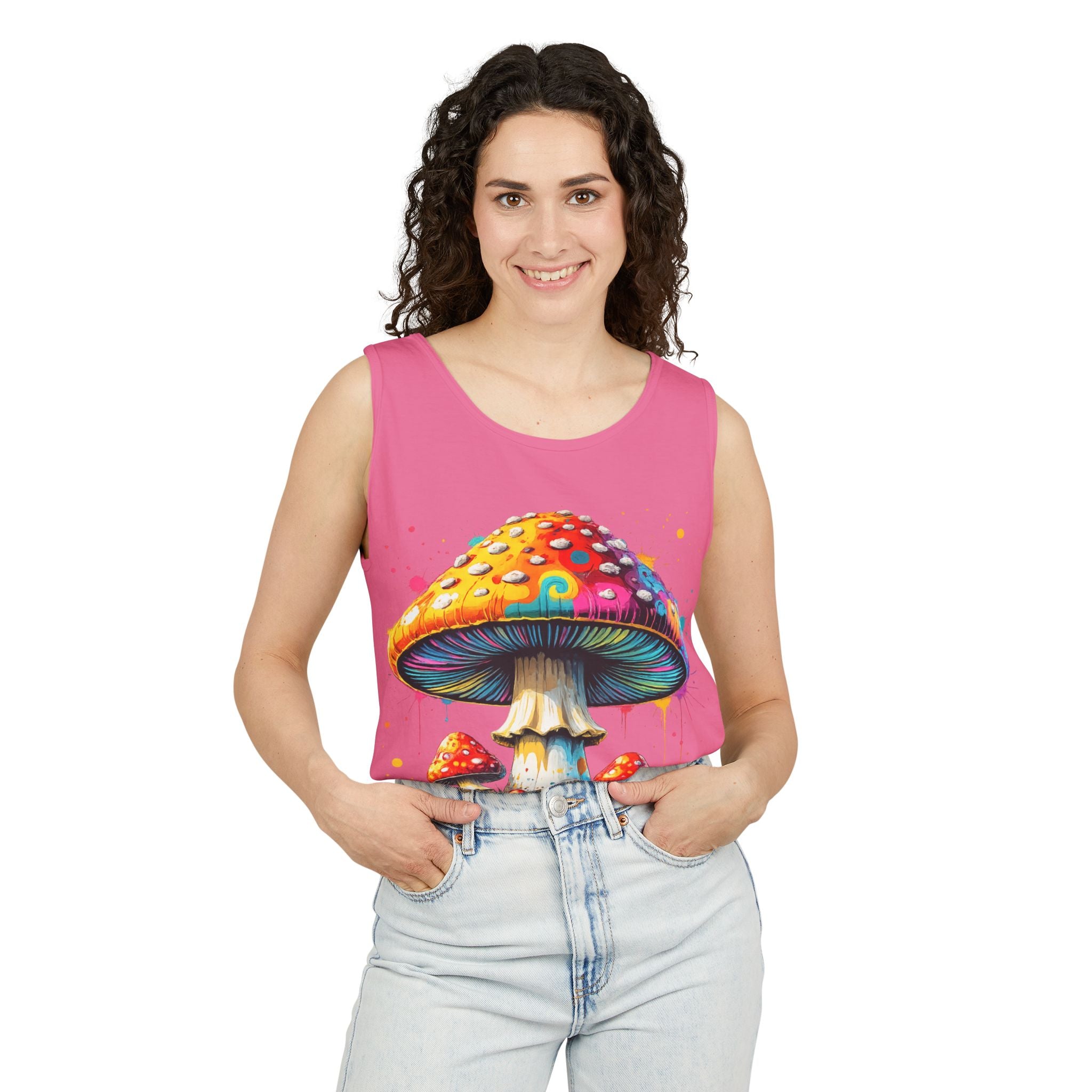 Mushroom Graphic Tank Top — Colorful Psychedelic Fungi Design