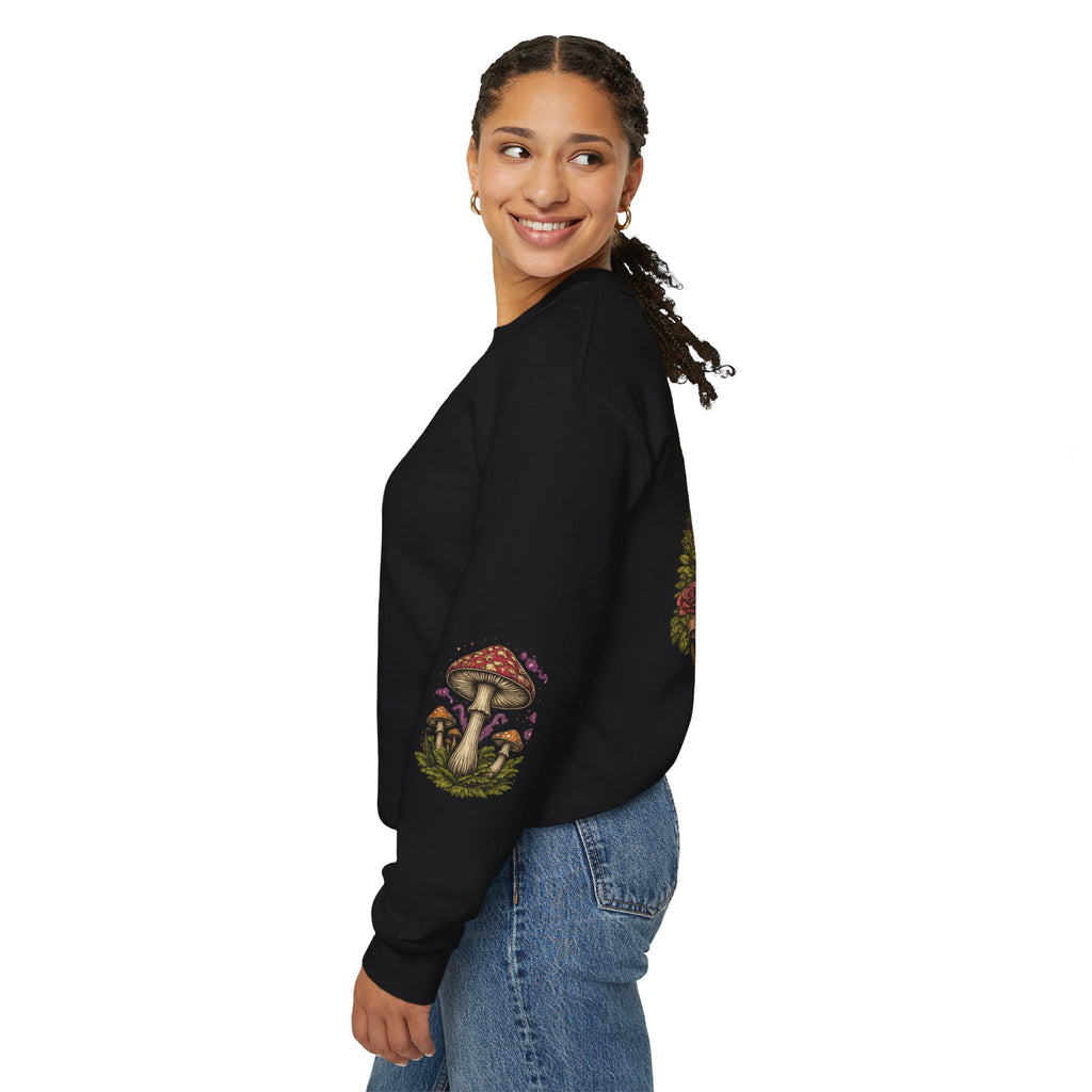 Mushroom Crewneck Sweatshirt — Portland Vintage Psychedelic Fungi Graphic