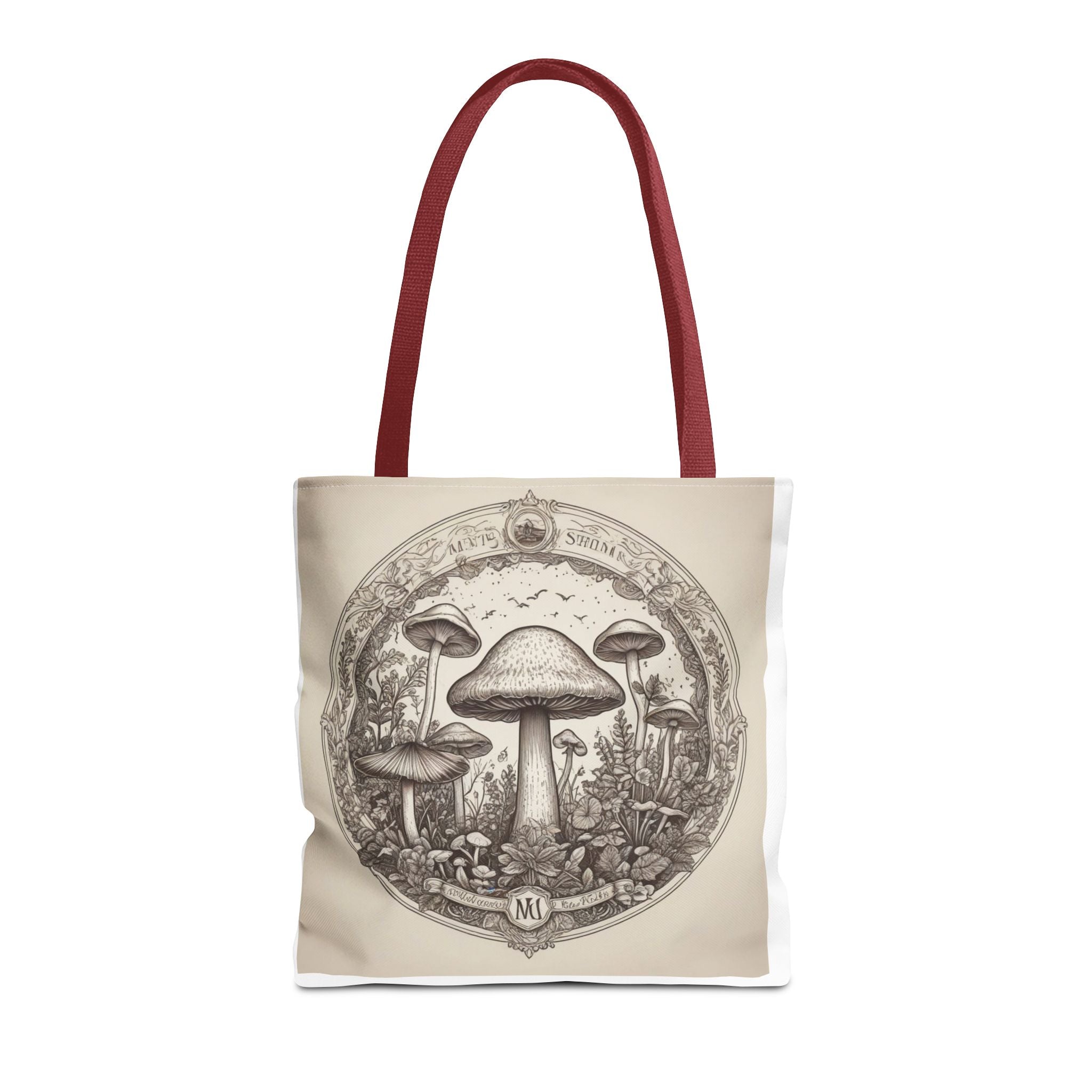 👜 Mystic Shroom Circle Tote Bag – Where Art Nouveau Meets Nature 🍄