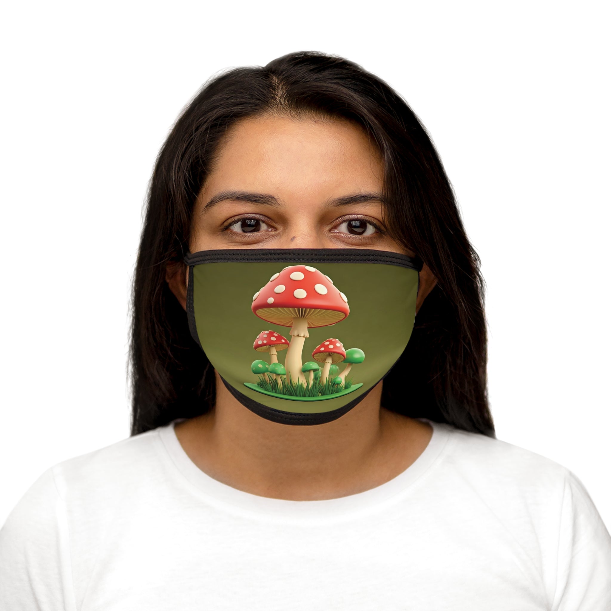 Face Mask: Mushroom Cluster Face Mask — Cute Red Toadstool Mask for Nature Lovers