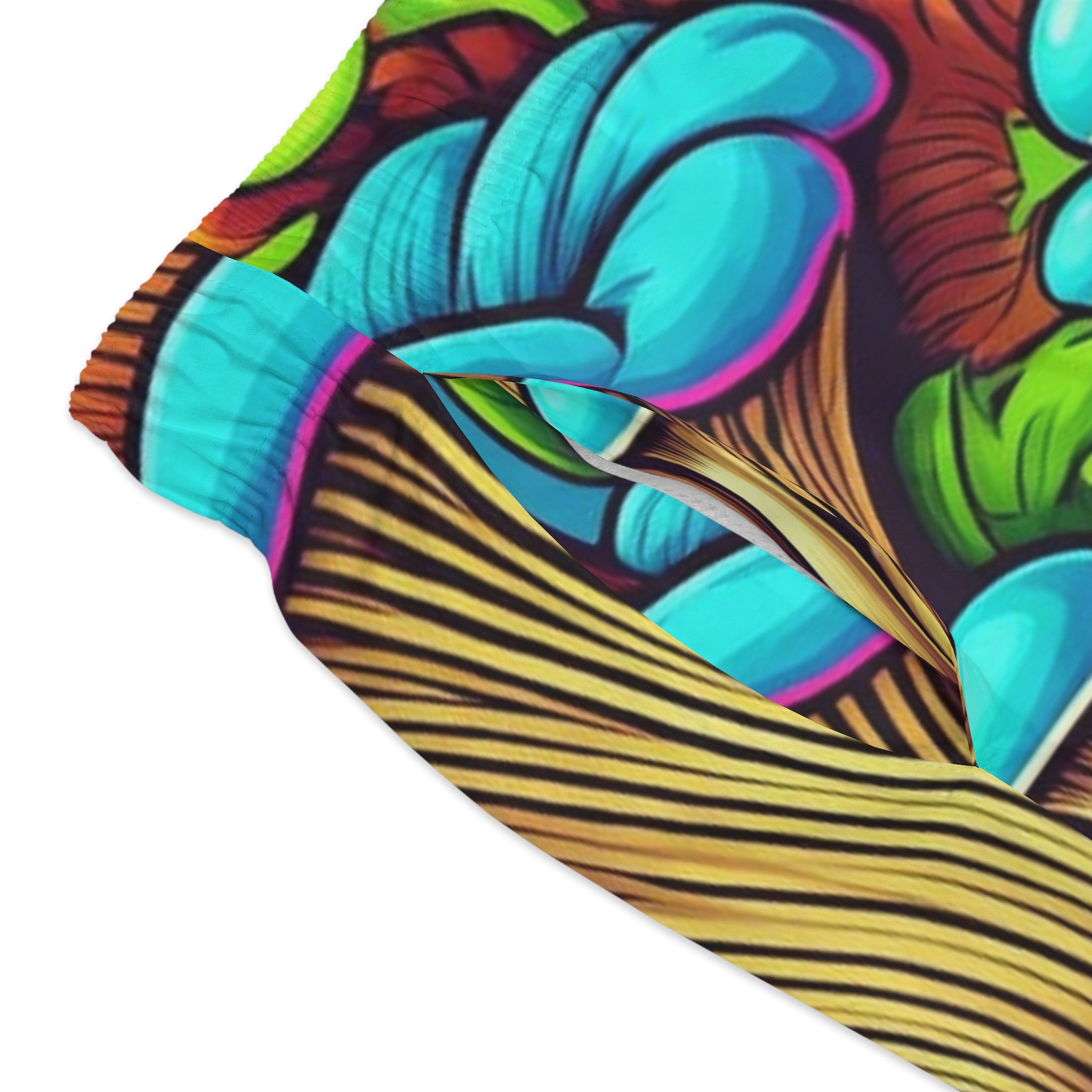 Mushroom Psychedelic Swim Trunks — Vibrant All-Over Print Beach Shorts