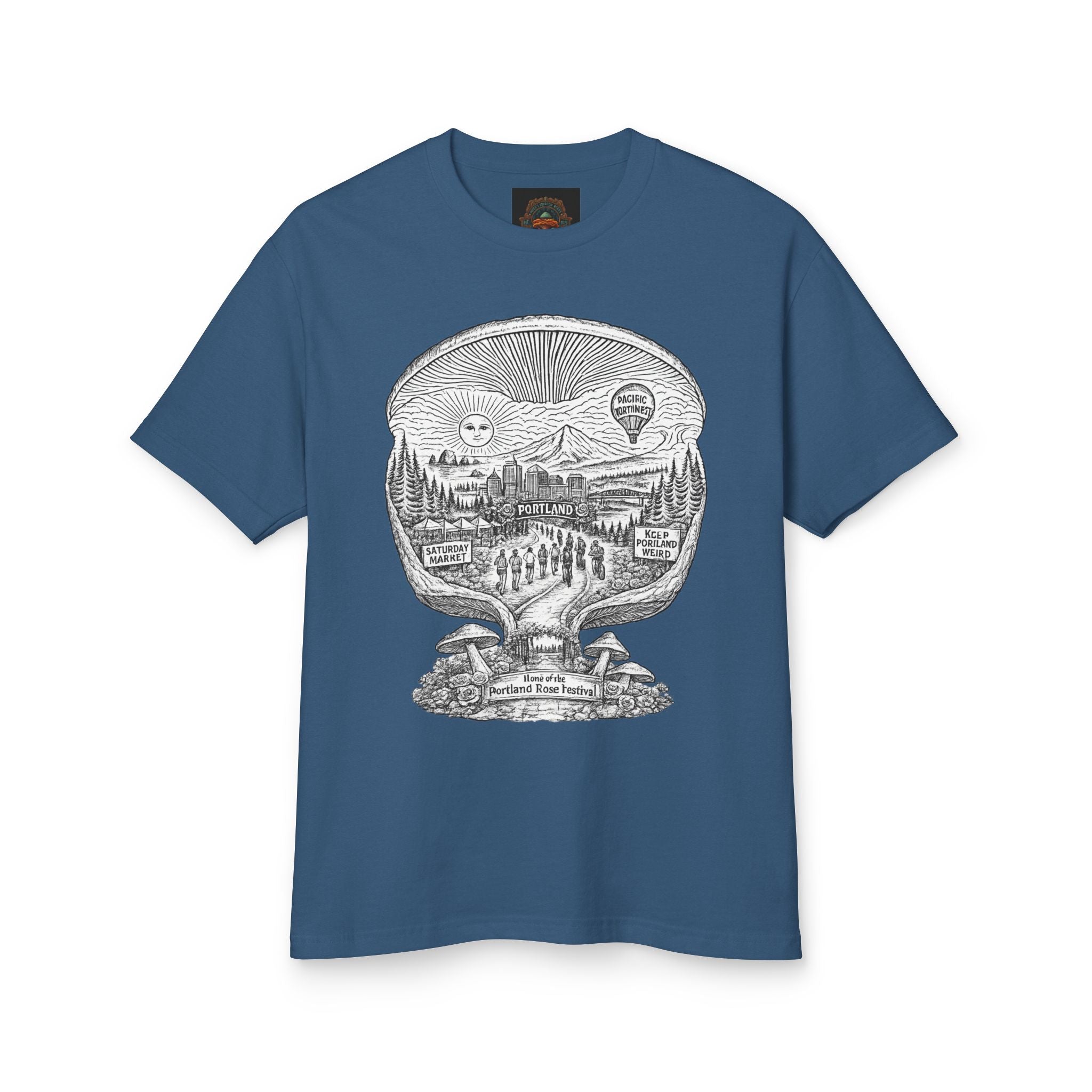 City Portland: Portland Mushrooms Graphic Tee — Vintage Outdoor Nature T-Shirt