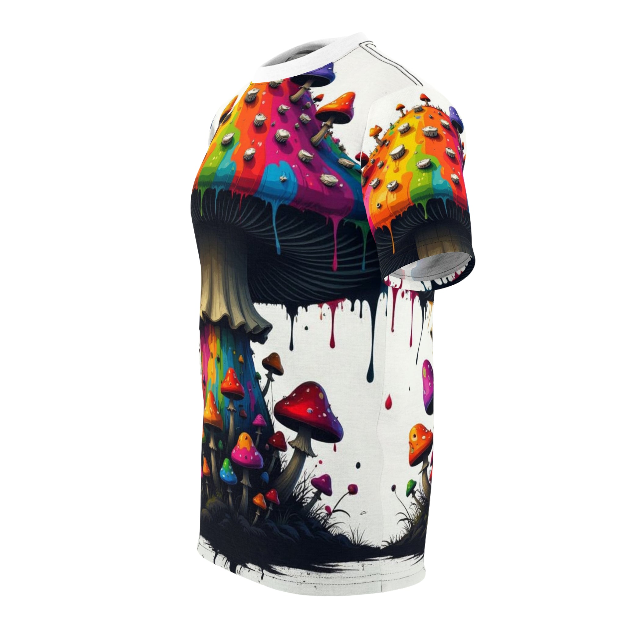 Psychedelic Rainbow Mushroom Tee — All-Over Print