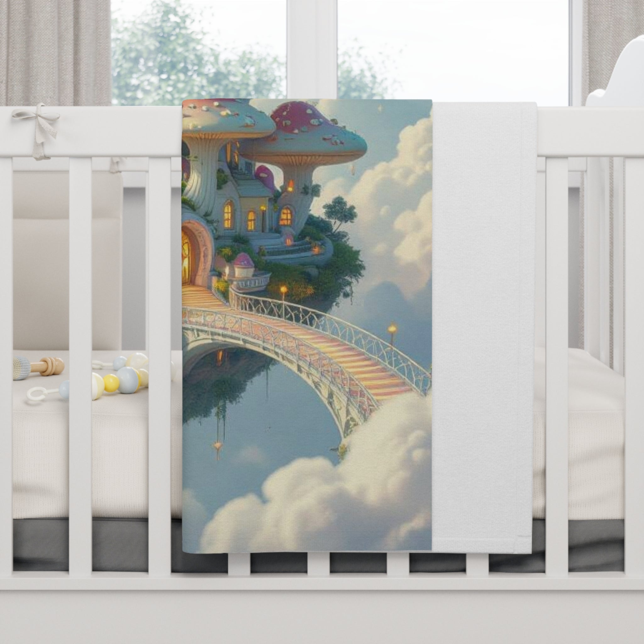 🍄🏰 “Mushroom Kingdom Dreams” Baby Blanket ☁✨
