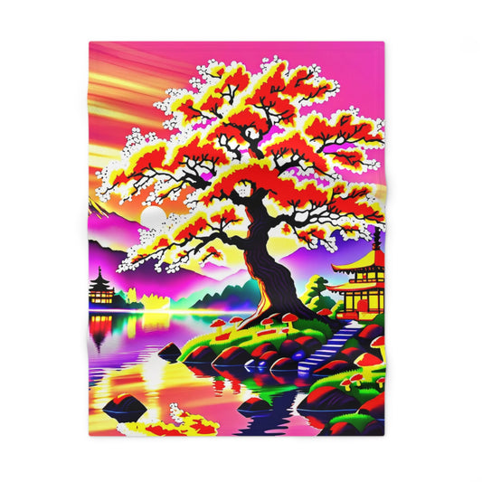 🌸🍄 “Sunset Serenity” Baby Blanket 🌅✨