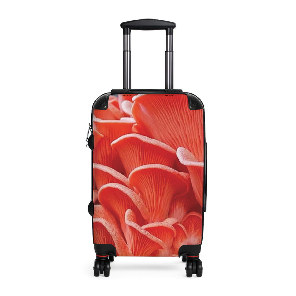 Suitcase: Red Coral Floral Carry-On Suitcase — Bold Botanical Travel Luggage