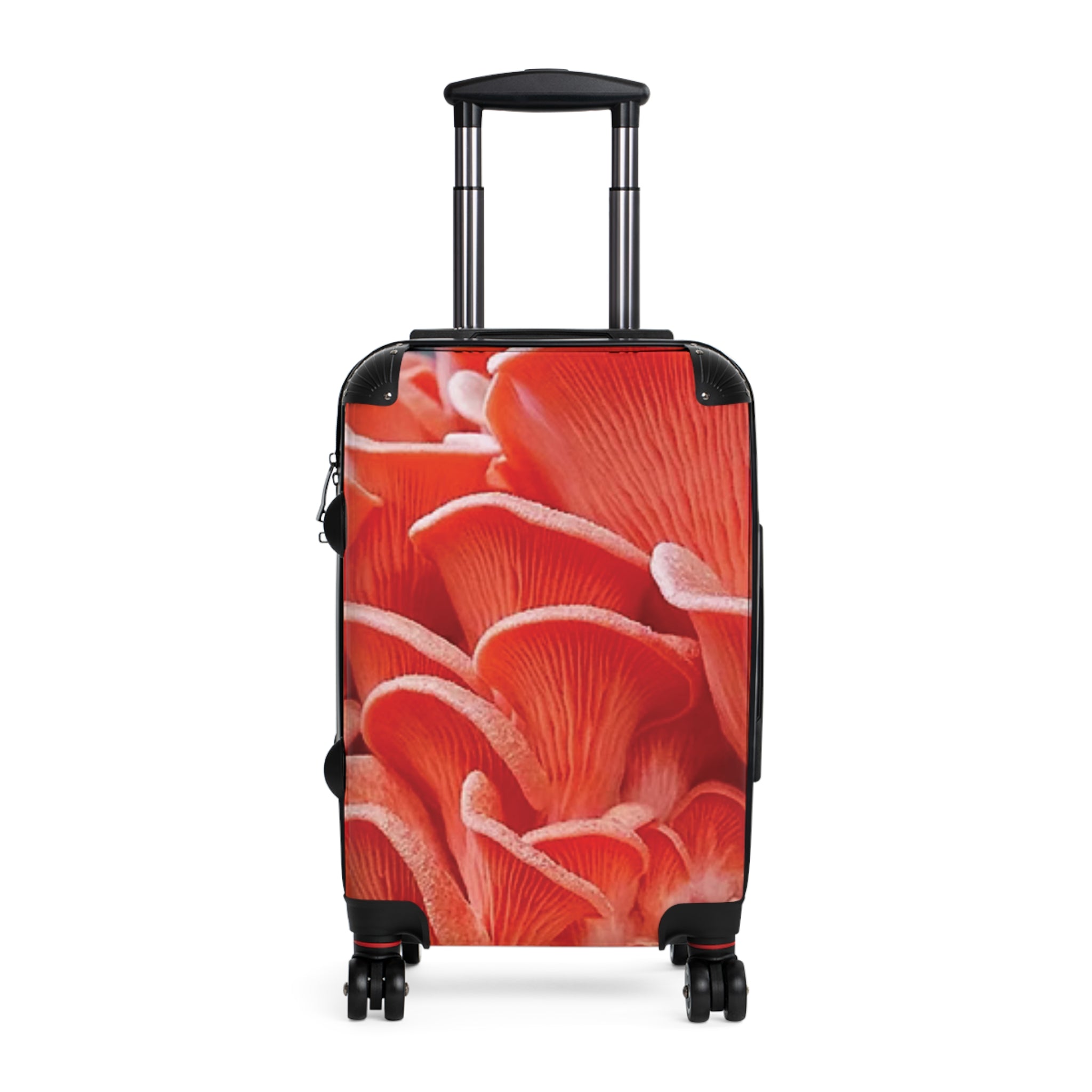 Suitcase: Red Coral Floral Carry-On Suitcase — Bold Botanical Travel Luggage
