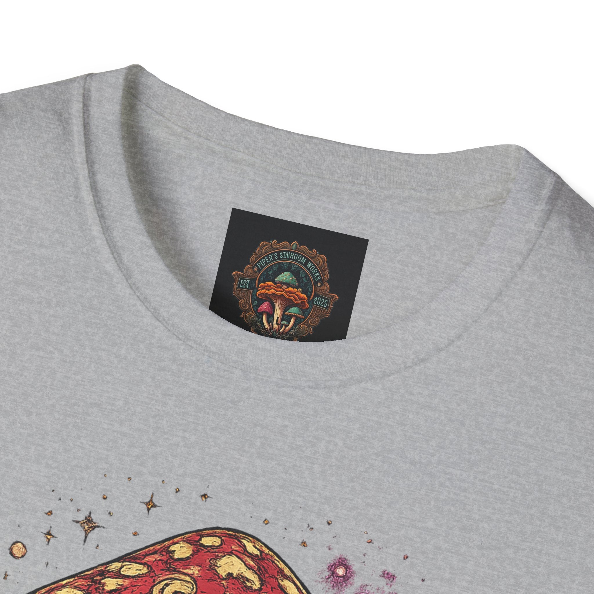 Psychedelic Mushroom Graphic T-Shirt — Red Amanita Illustration