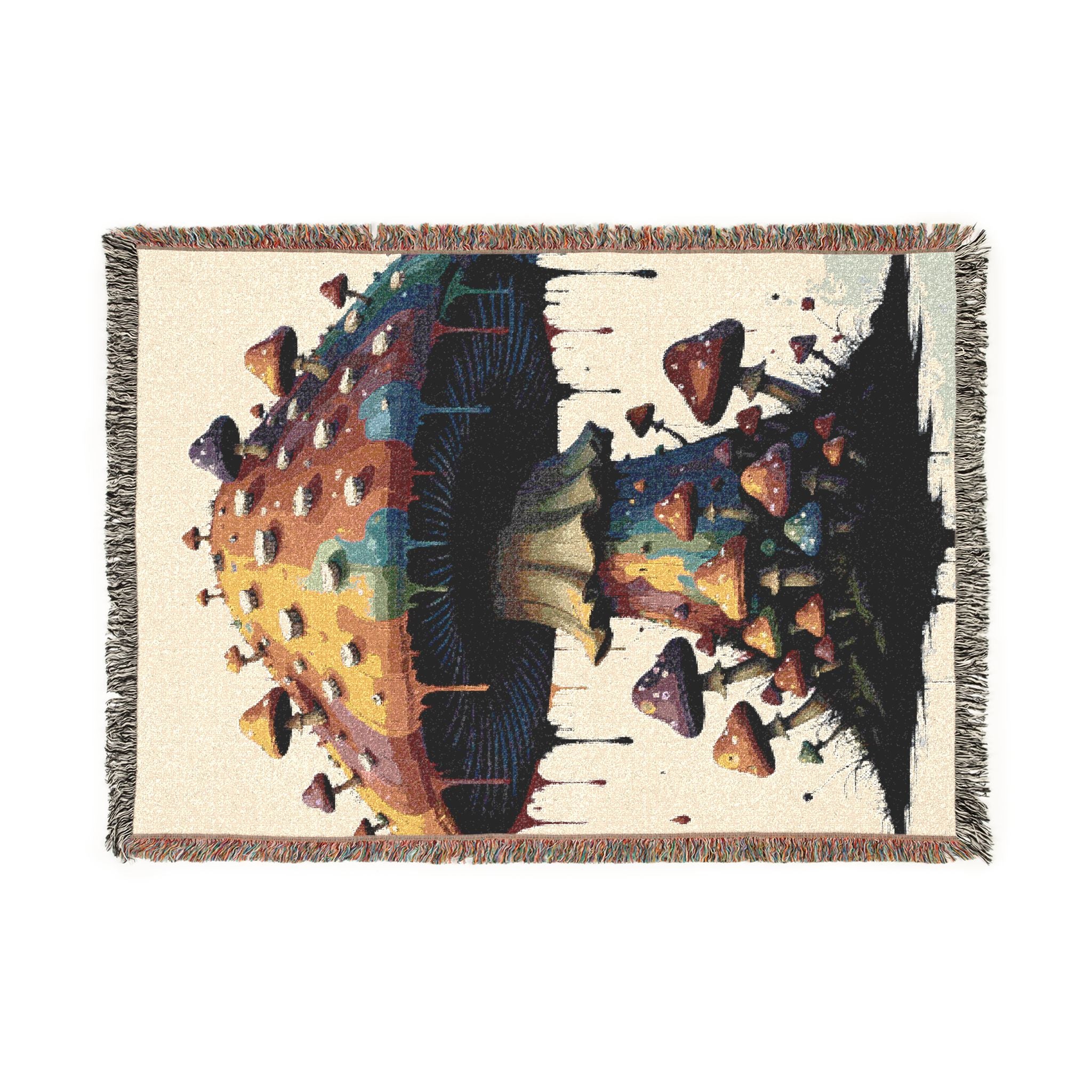 Woven Blanket — Surreal Floating Island Tapestry Throw