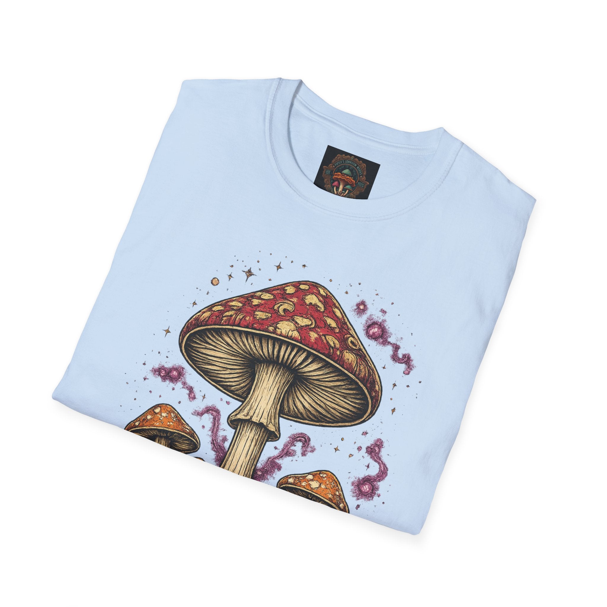 Mushroom Illustration T-Shirt – Vintage Red Toadstool Graphic
