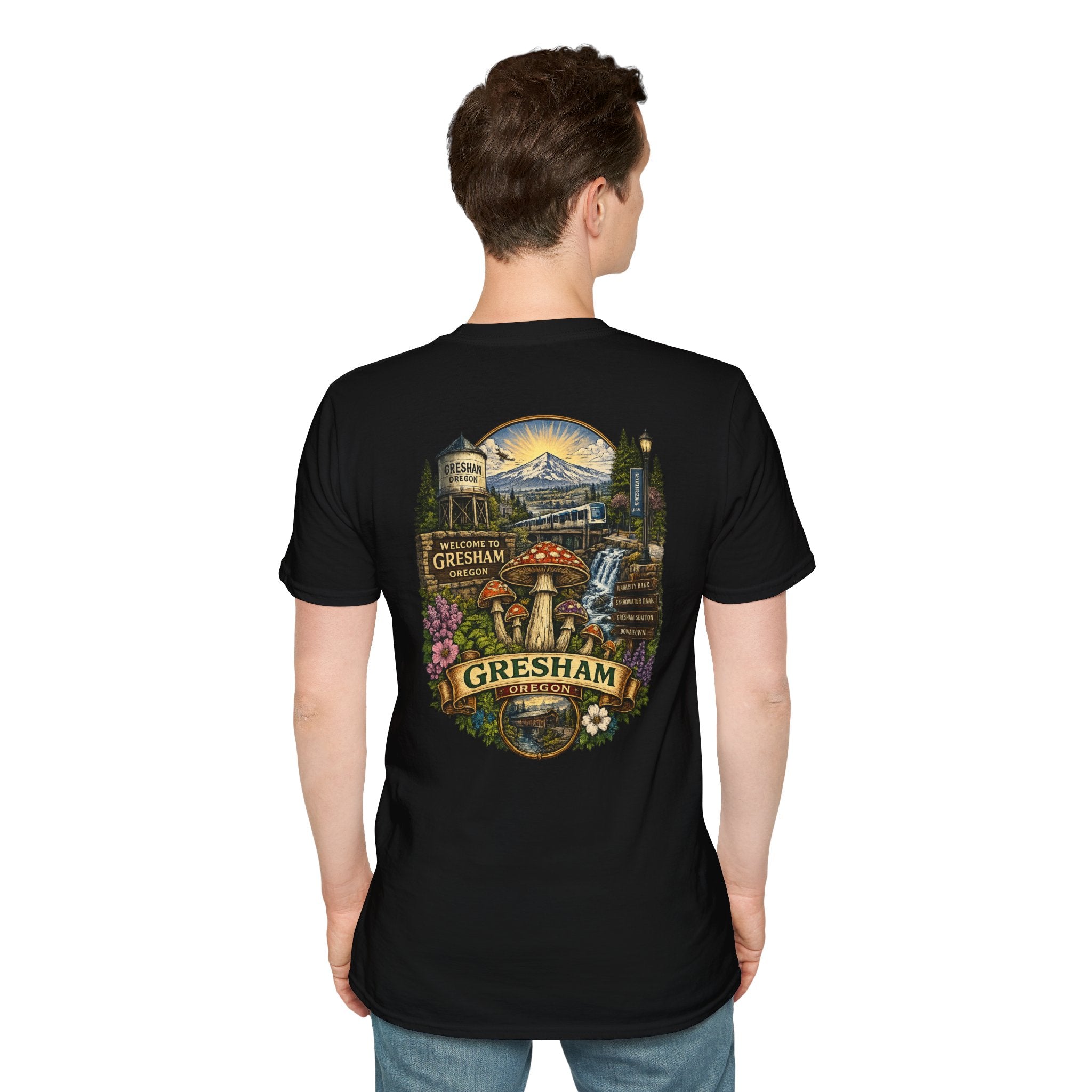 Psychedelic Mushroom Graphic T-Shirt — Red Amanita Illustration