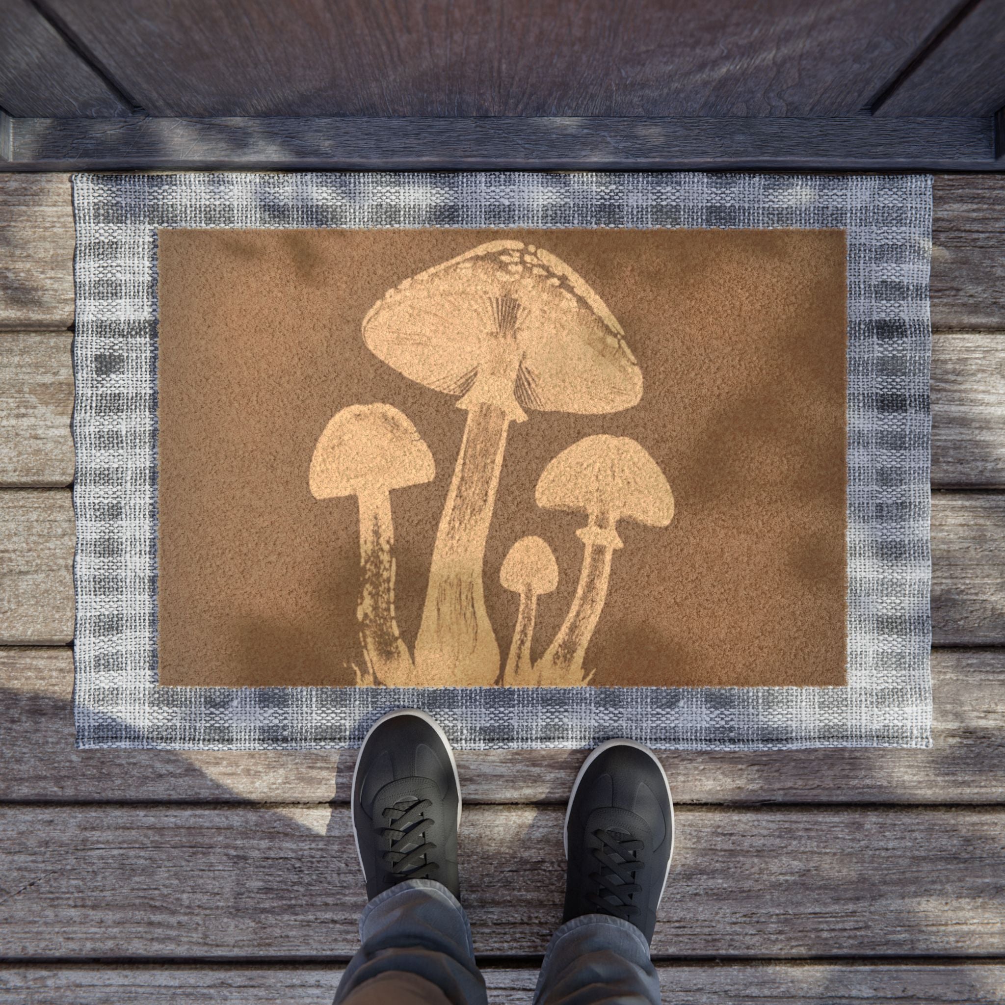 Mushroom Doormat, Nature-Inspired Welcome Mat, Eco-Friendly Entryway Decor, Homewarming Gift, Rustic Outdoor Accent