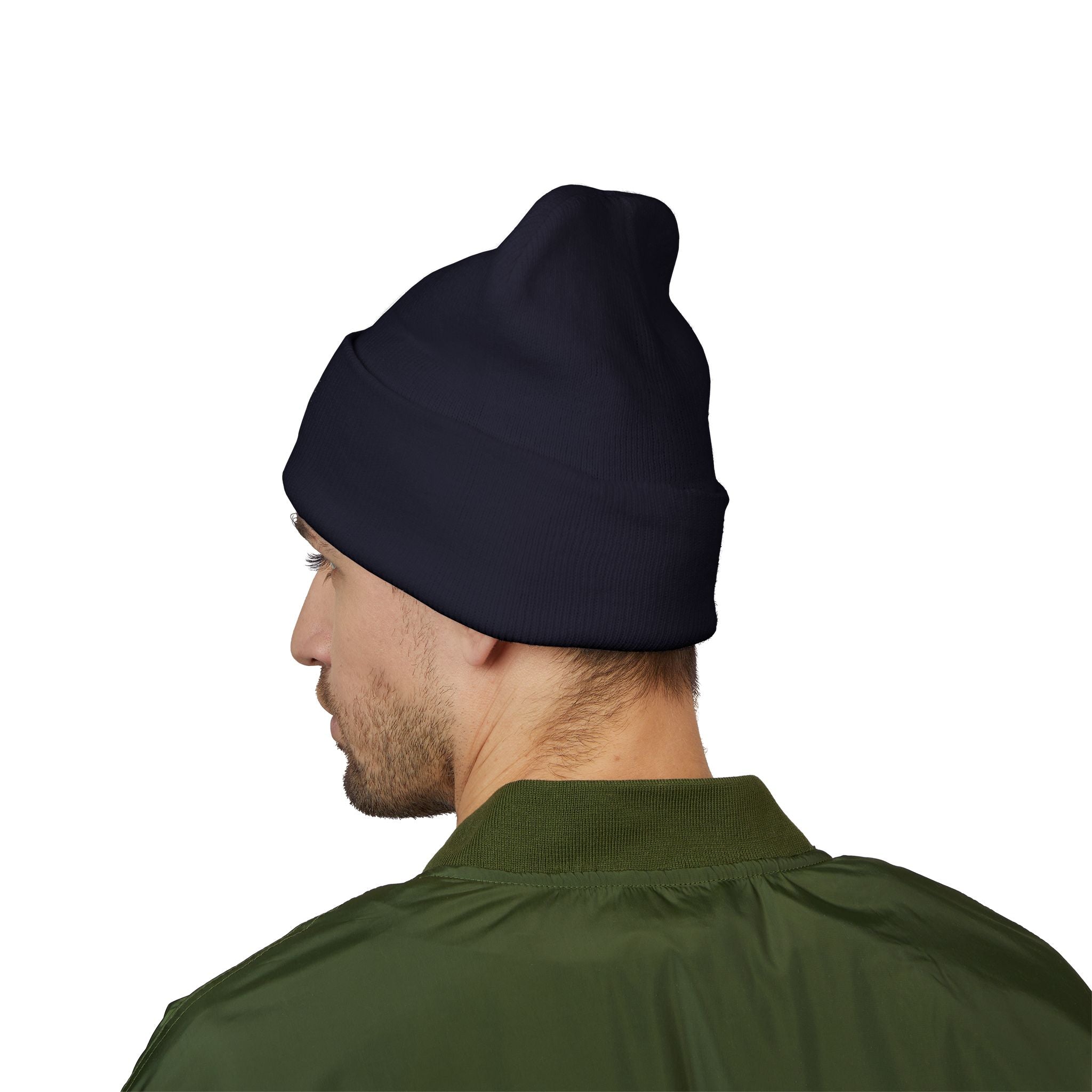 Beanie: Embroidered Colorful Mushroom Beanie — Cute Cuffed Knit Hat