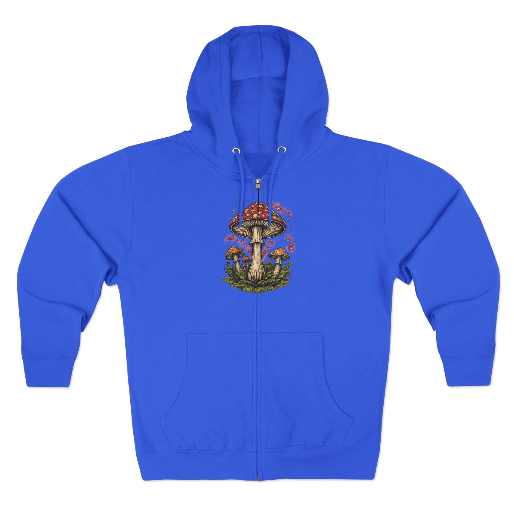 Portland Mushroom Zip Hoodie — Vintage Psychedelic Fungi Forest Jacket