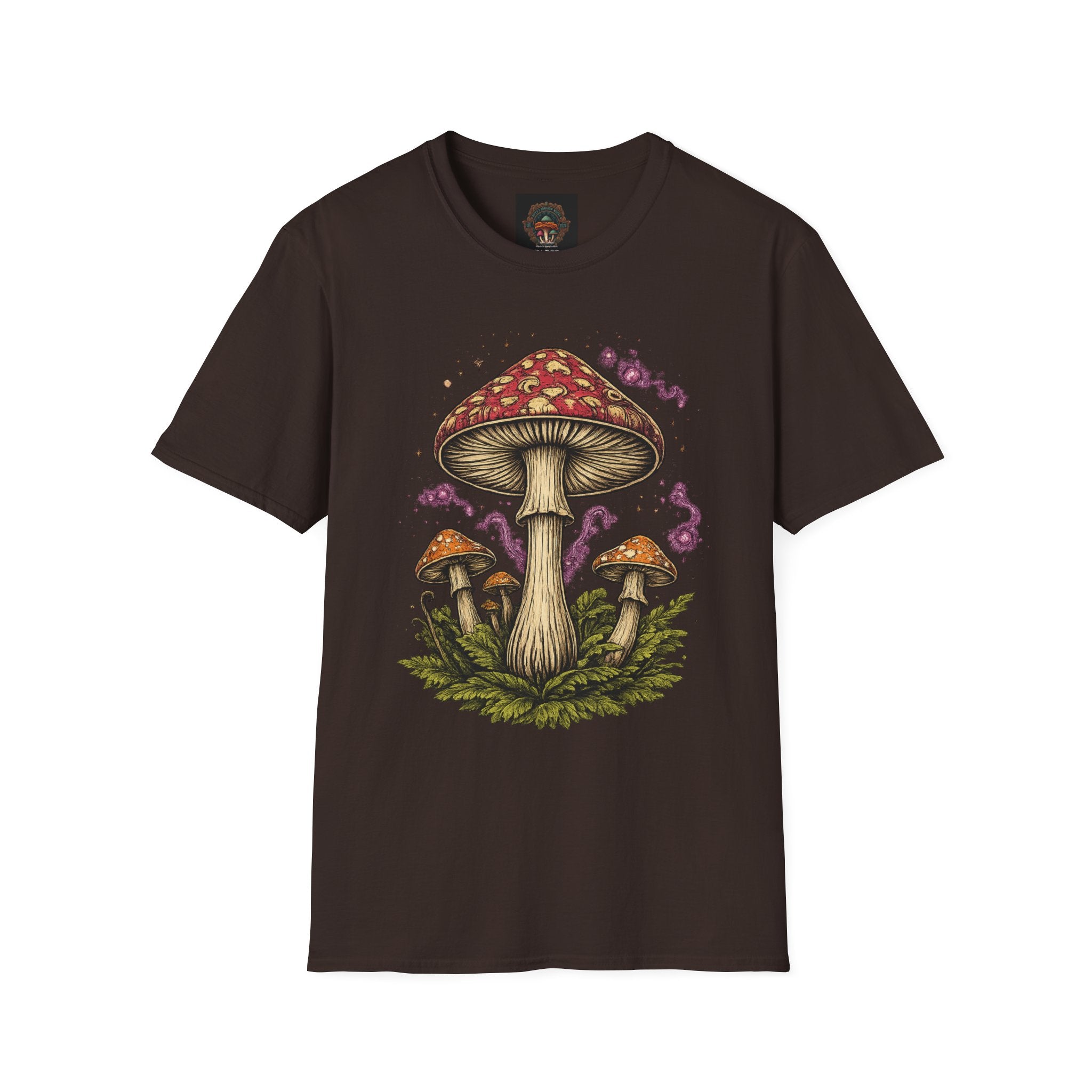 Psychedelic Mushroom Graphic T-Shirt — Red Amanita Illustration