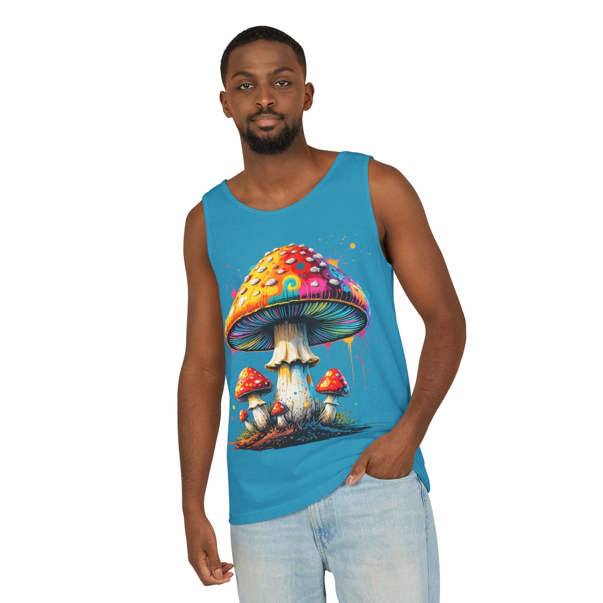Mushroom Graphic Tank Top — Colorful Psychedelic Fungi Design